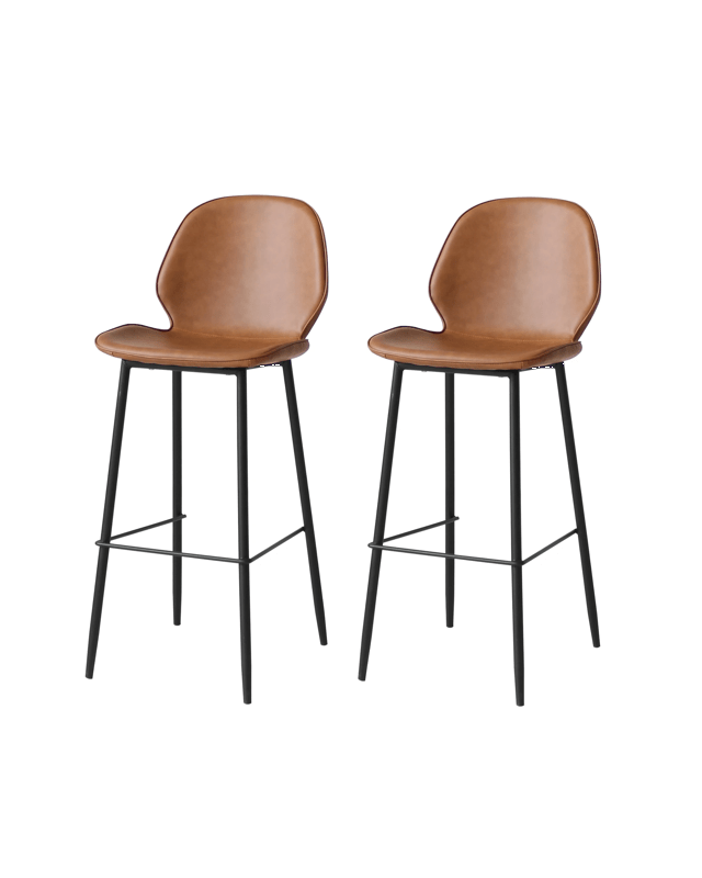 Levede 2x Leather Bar Stool - B