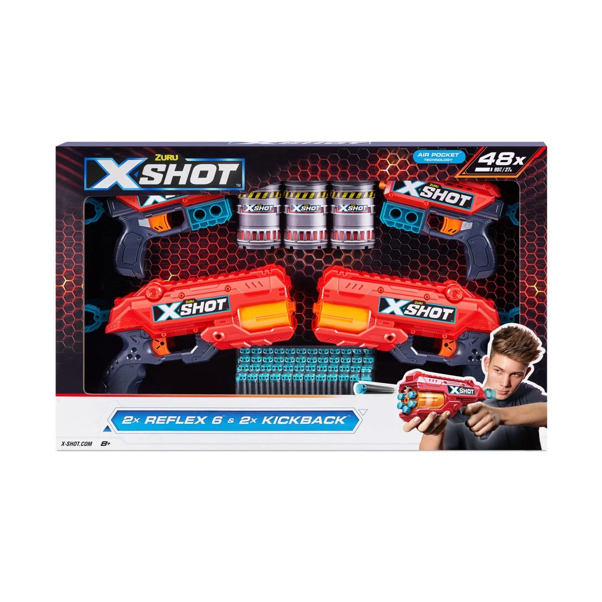 2 Zuru X-Shot Excel Double Reflex 6 Blaster Double Kickback Blaster Combo Pack, 2 of 10
