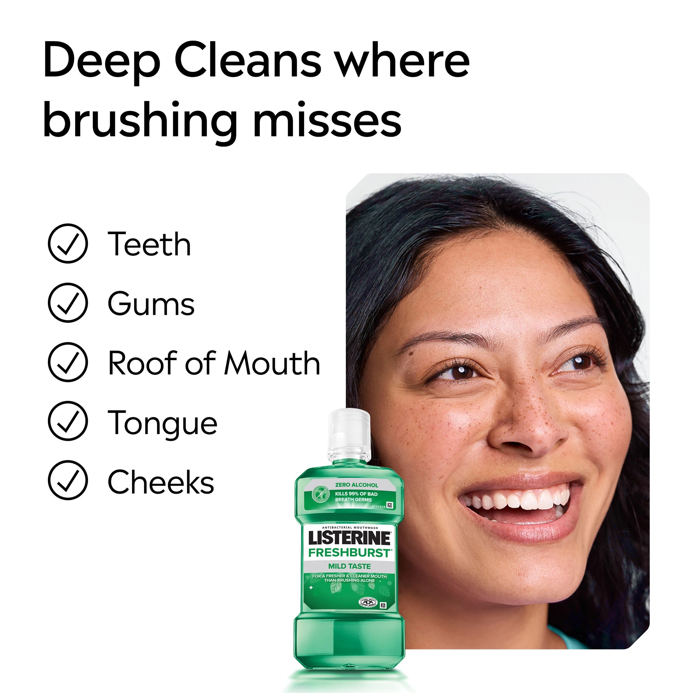 6 Listerine Freshburst Antibacterial Mouthwash 100ml, 6 of 10