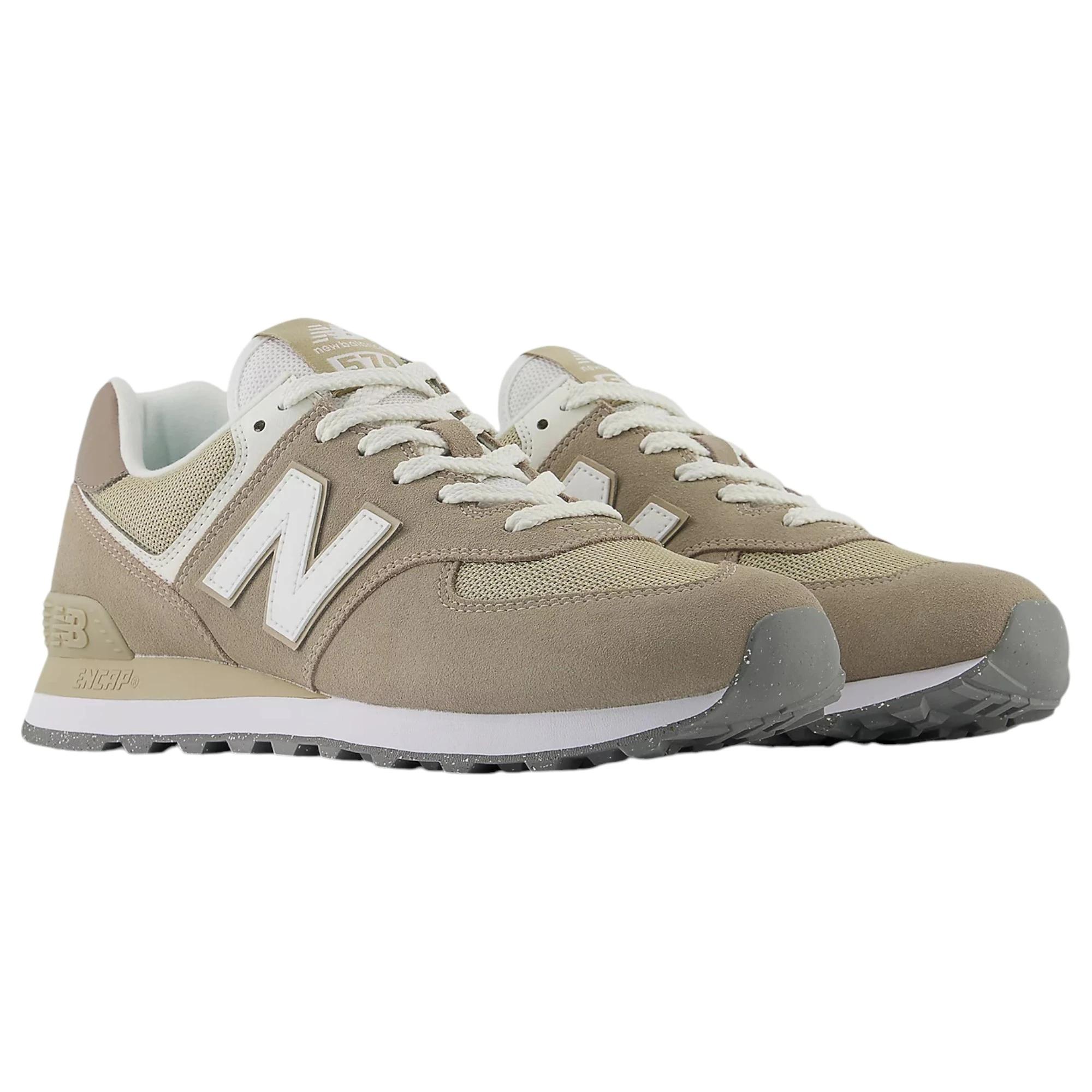 5 New Balance Mens 574 Light Mushroom/ White Athletic Shoes LIGHT MUSHROOM/WHITE, 5 of 6