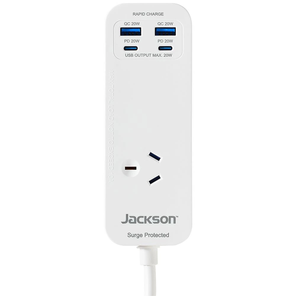 1 Jackson Rapid Charge 20W USB-C Portable Powerboard White, 1 of 5
