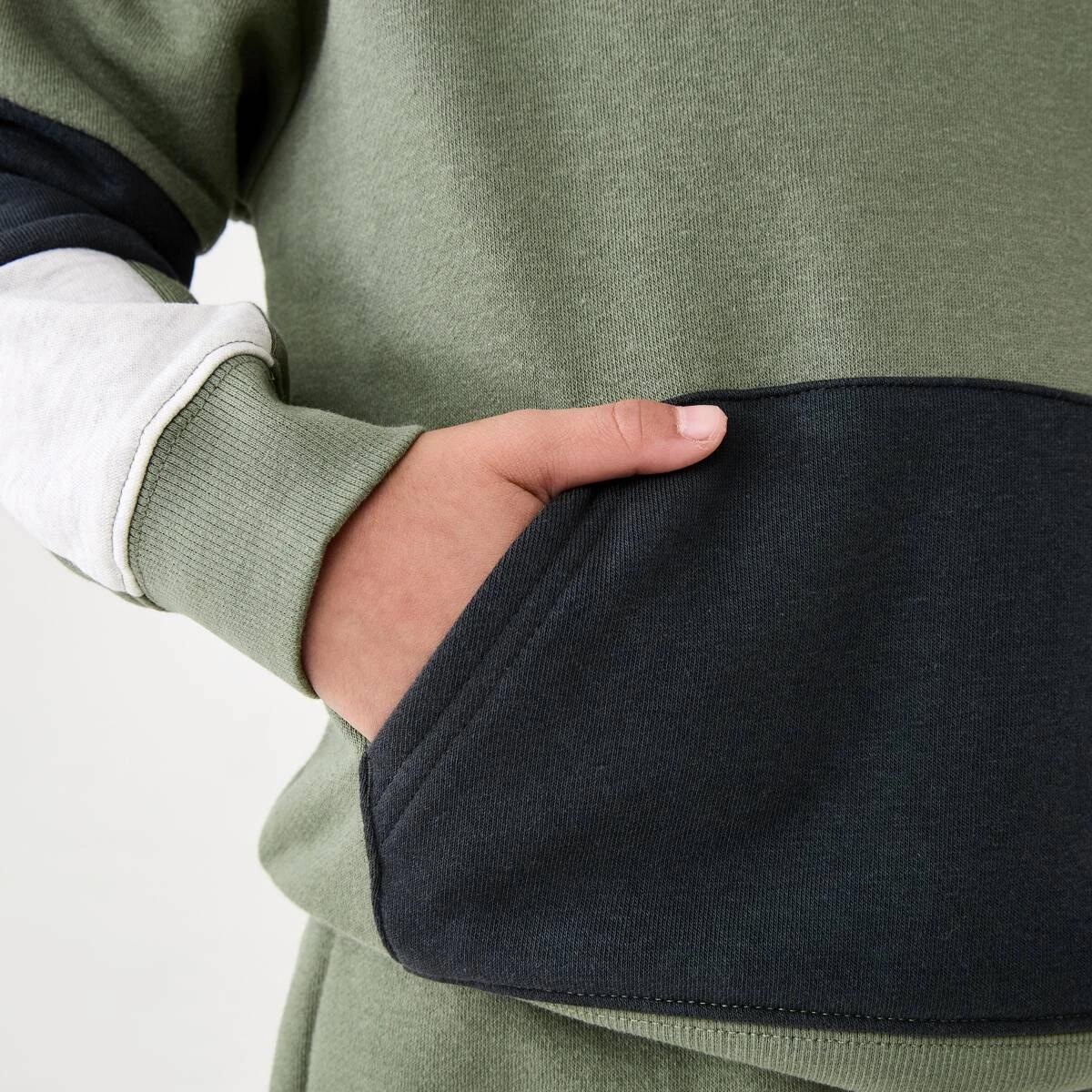 4 Colour Block Hoodie Sea Spray, 4 of 7
