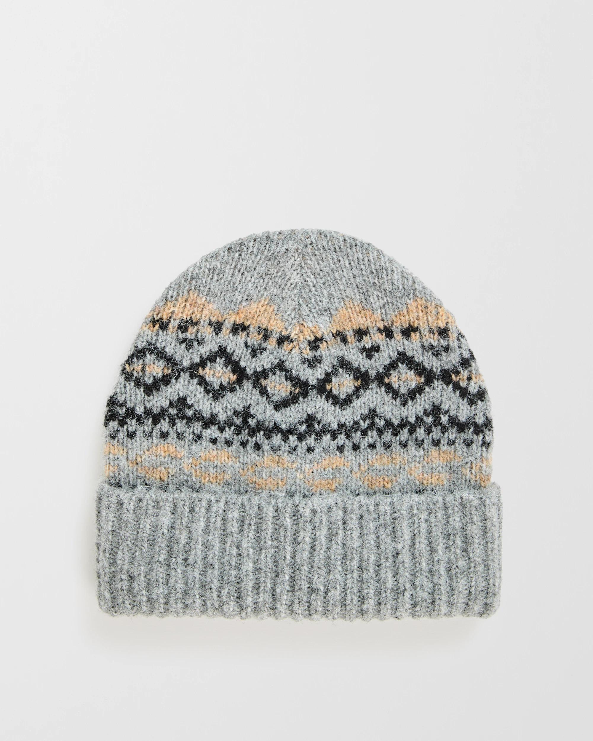1 Target Man Fairisle Knit Beanie GREY, 1 of 1