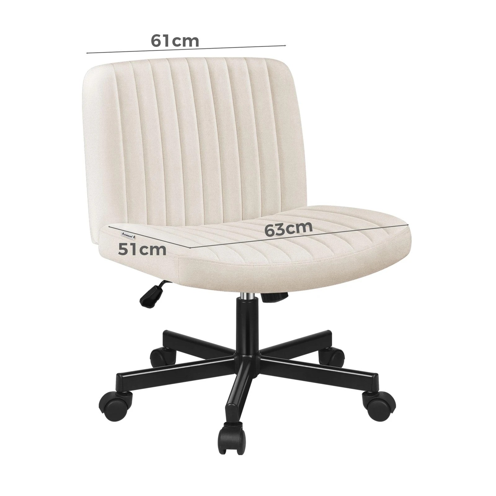 8 Alfordson Office Desk Chair Computer Armless Wide Seat Mid Back Fabric - Beige, 8 of 9