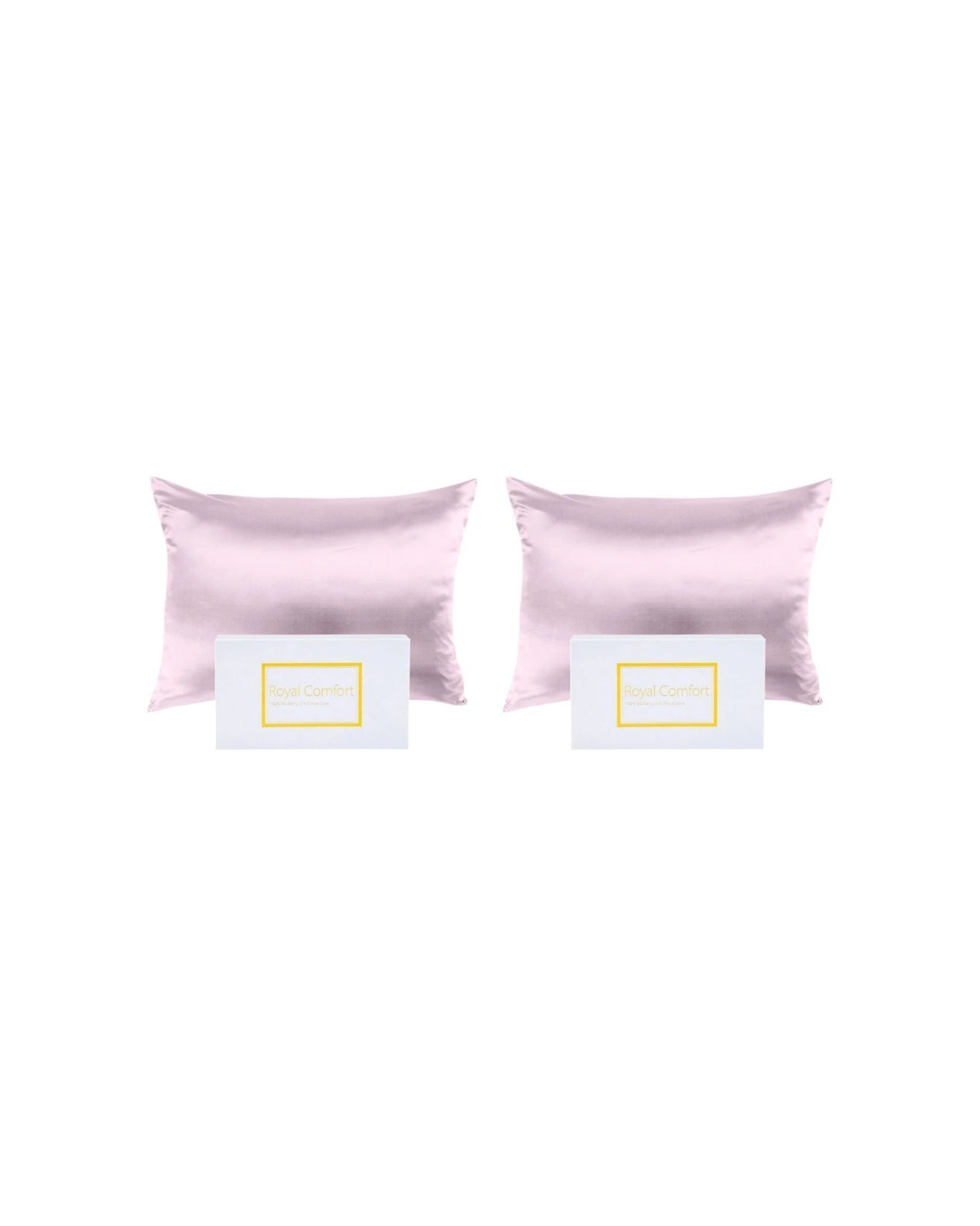 1 Royal Comfort 2PK Pure Silk Pillowcase Twin Pack 51x76cm Lilac - Purple, 1 of 7