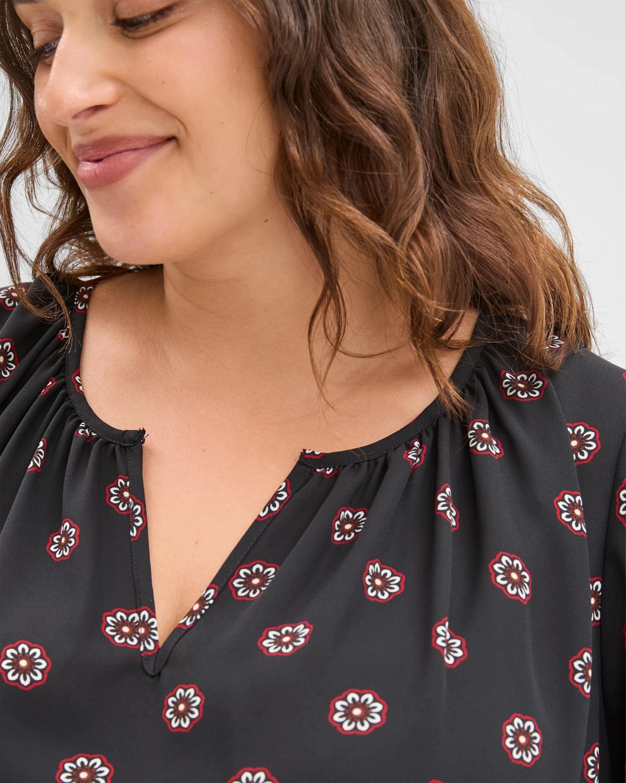 5 Target Woman Plus Size Short Sleeve Ella Blouse DITSY FLORAL, 5 of 6