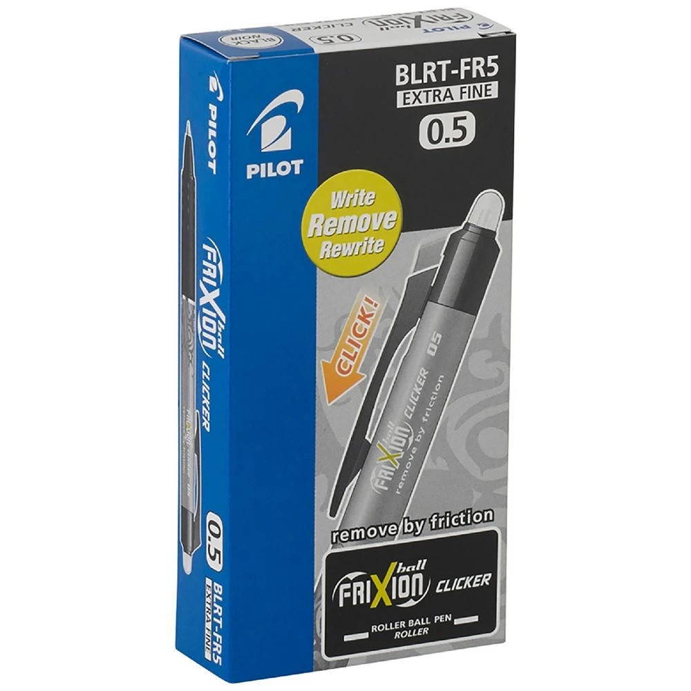 1 PILOT Frixion Clicker Erasable Gel Pen 0.5mm Black 12 Pack, 1 of 3