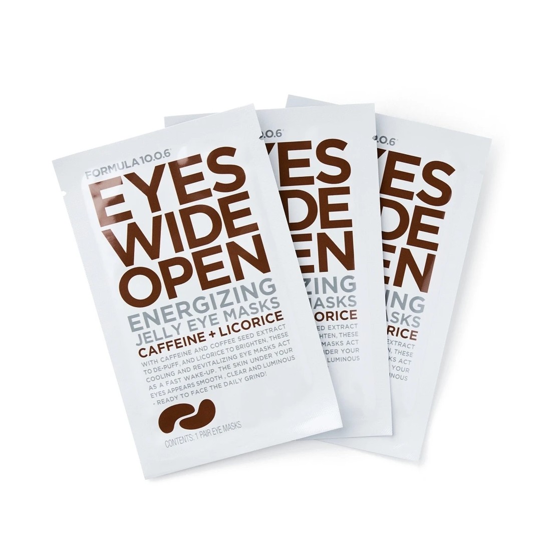 2 3 Pack Formula 10.0.6 Eyes Wide Open Energizing Jelly Eye Masks - Caffeine and Licorice, 2 of 2