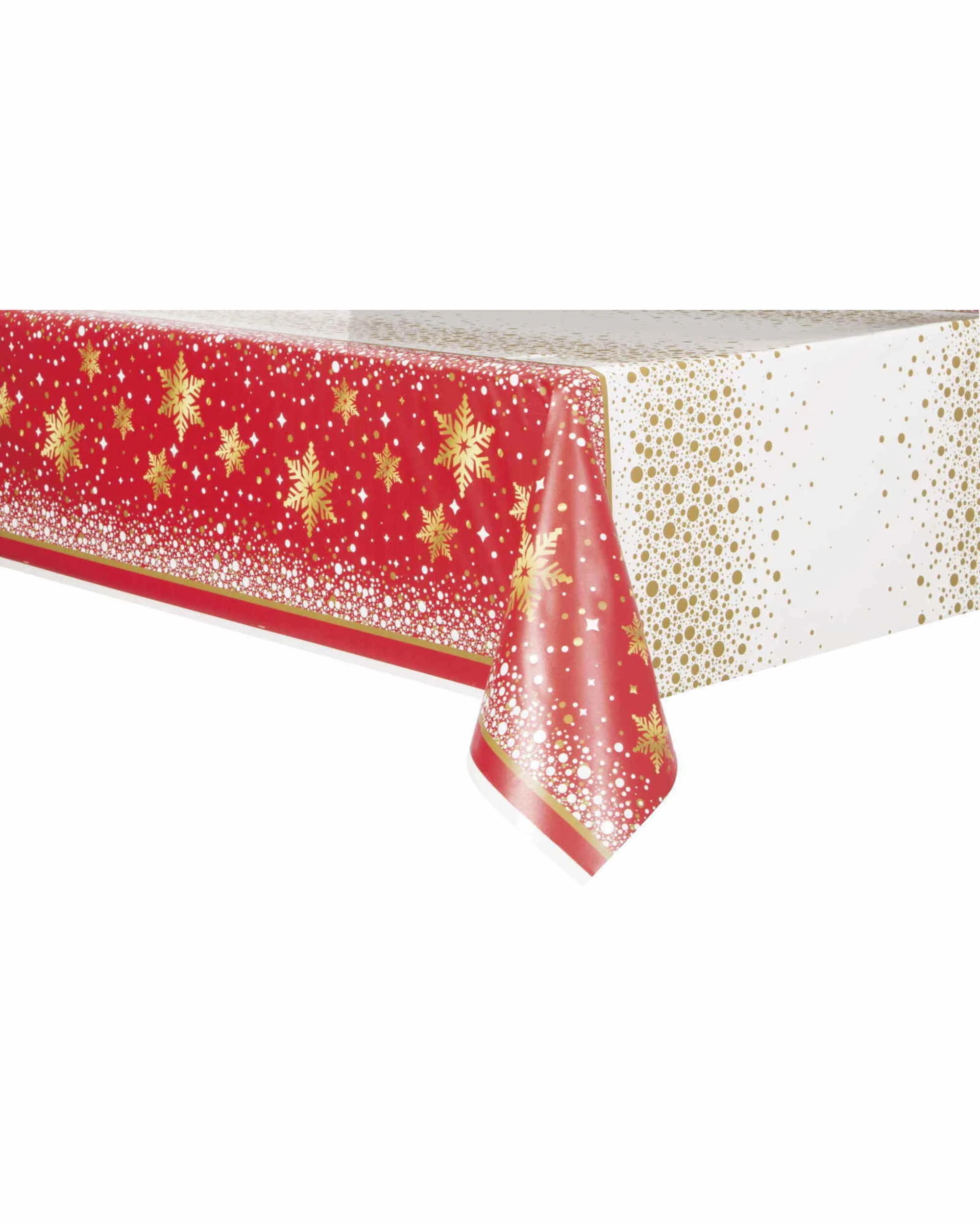 1 Gold Sparkle Christmas Plastic Tablecloth, 1 of 1