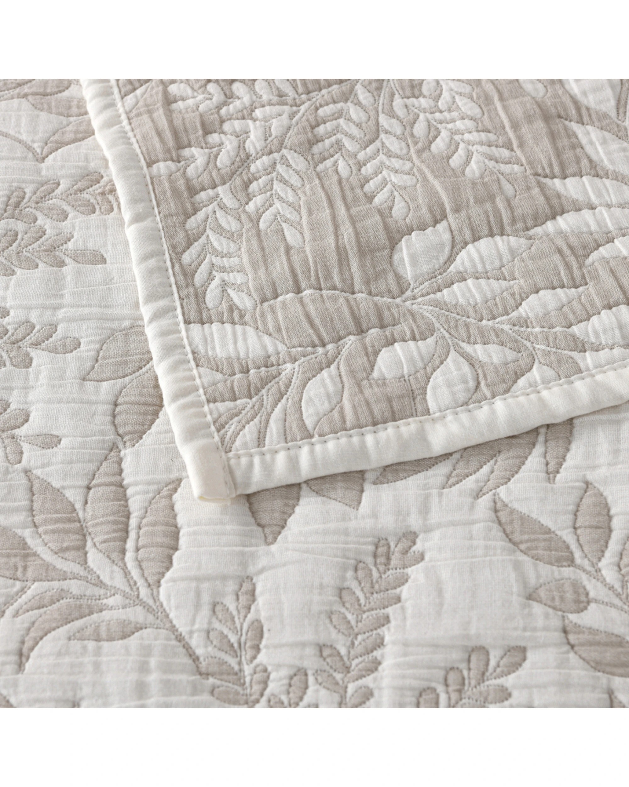 4 Bianca Amelia King Polyester Cotton Bedspread Set Stone - Pattern, 4 of 4