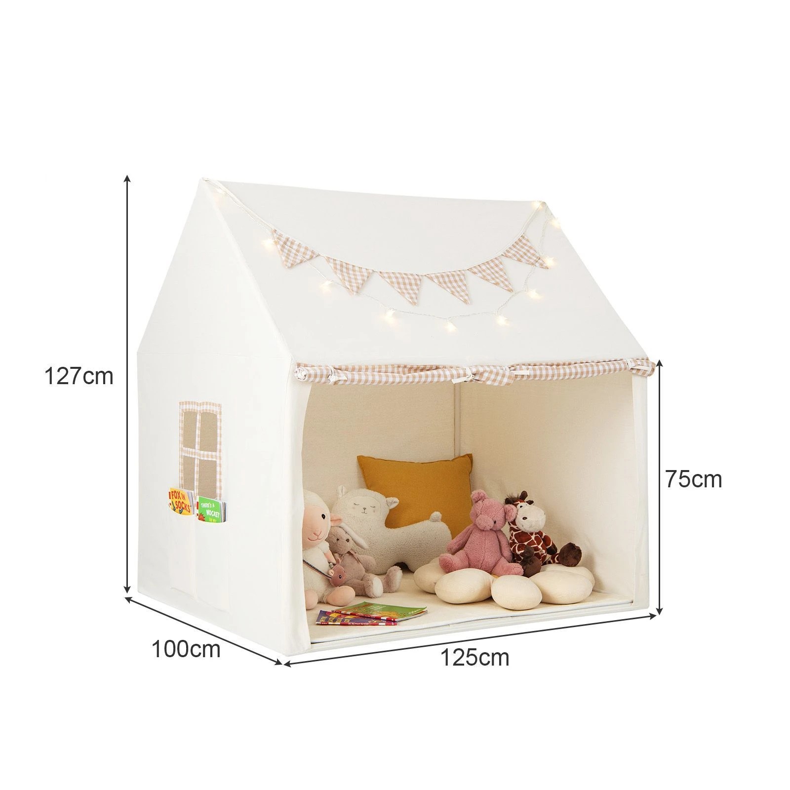 6 Costway Kids Play Tent Large Playhouse w/Star Lights Gift, 6 of 6