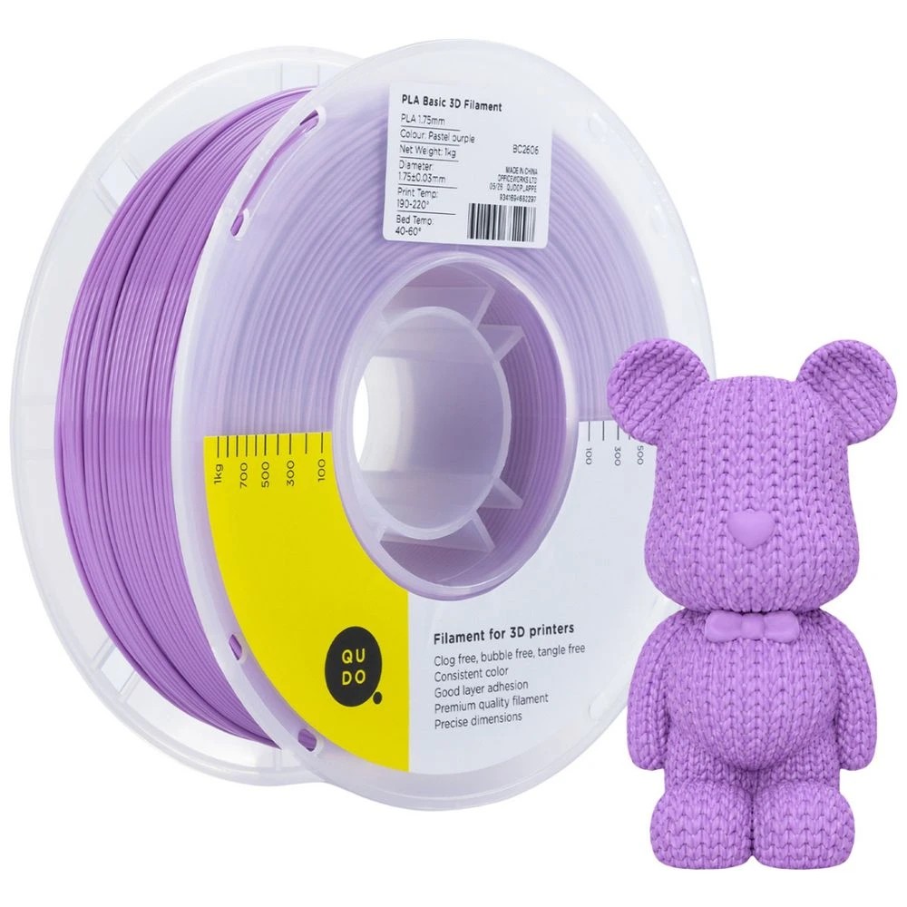 1 Qudo PLA 3D Filament Pastel Purple, 1 of 7