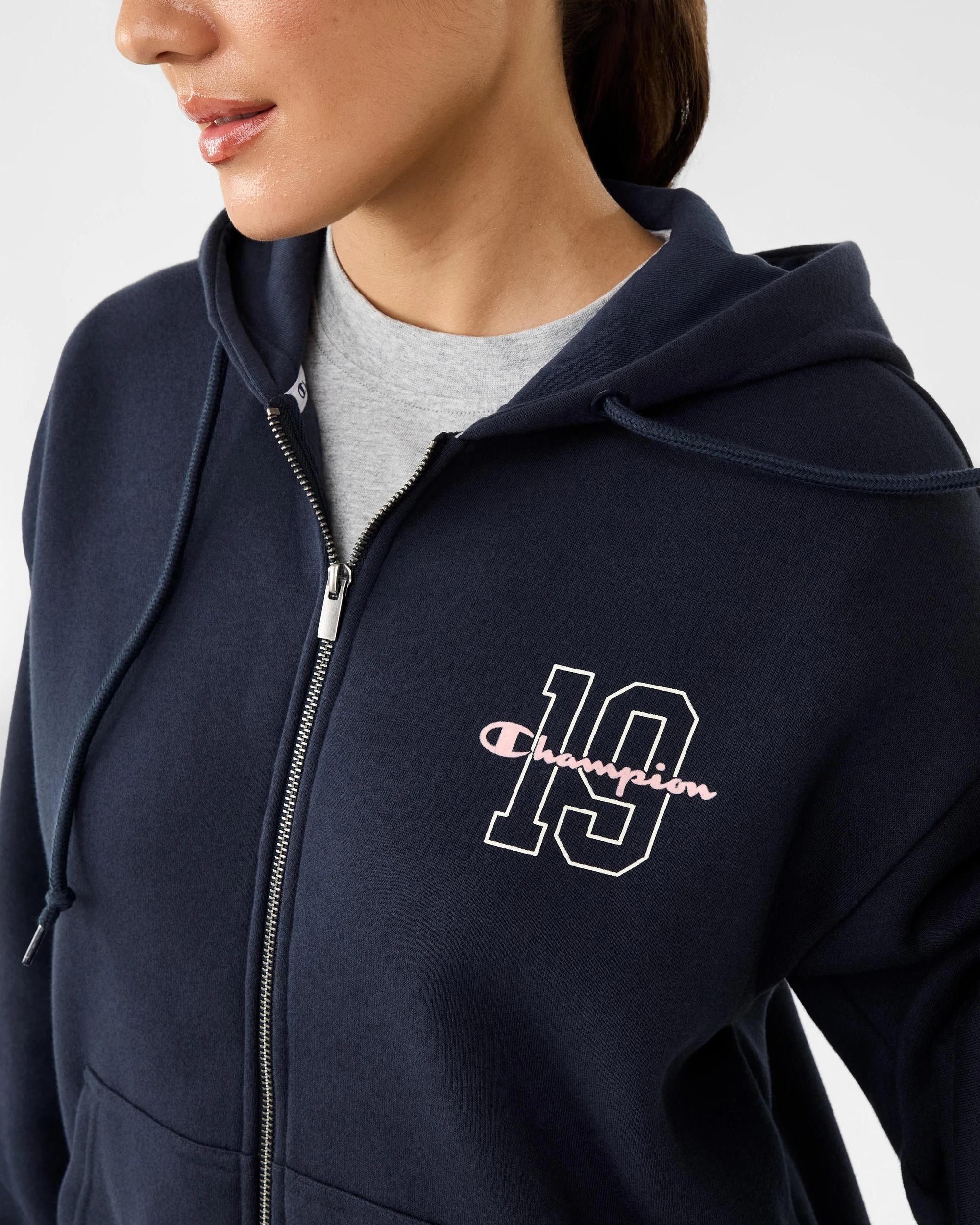 7 Champion Script Adult Varsity Zip Through Jacket Navy, 7 of 9