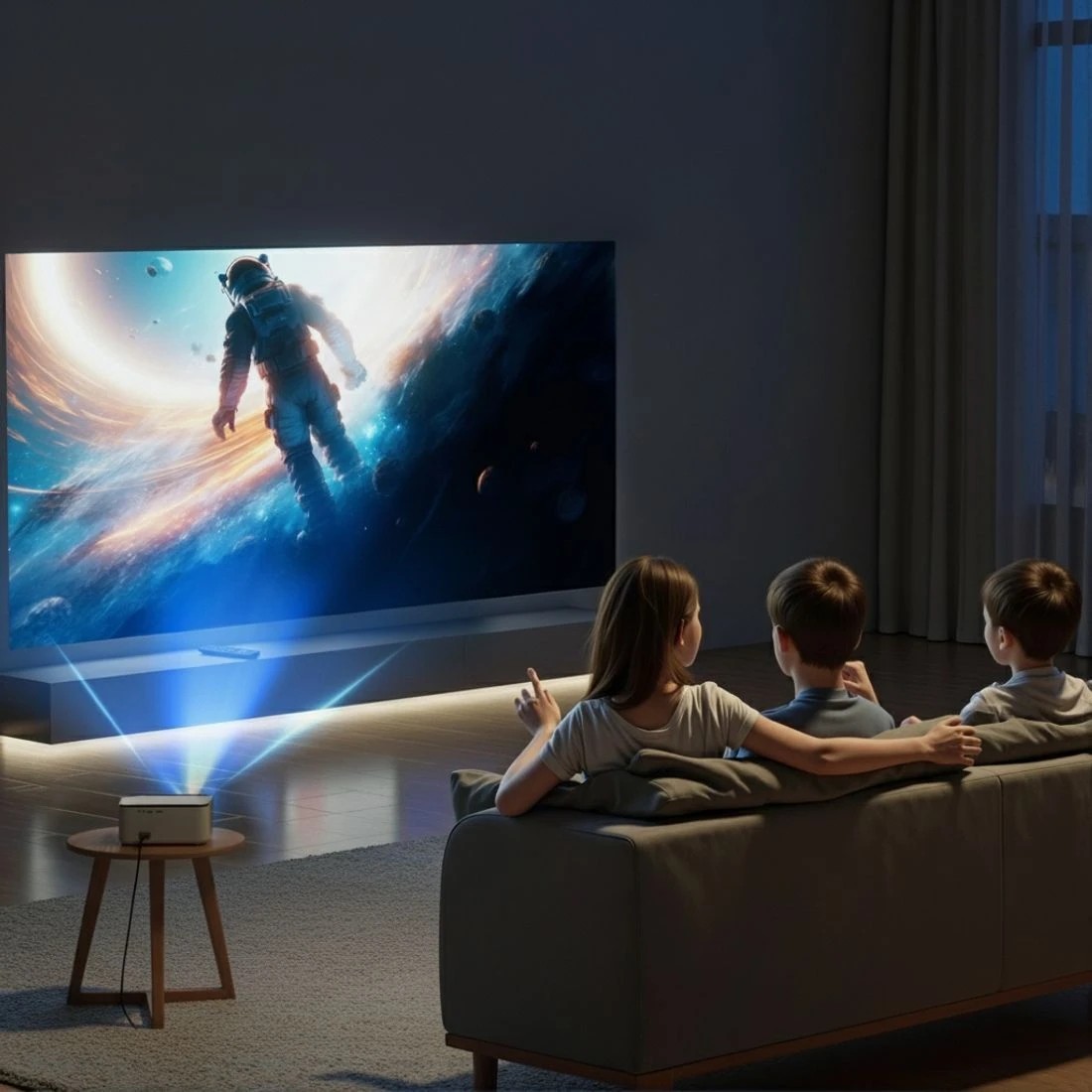 5 Devanti Video Project 4K 1080P Android 5G Wifi Home Cinema - White, 5 of 7