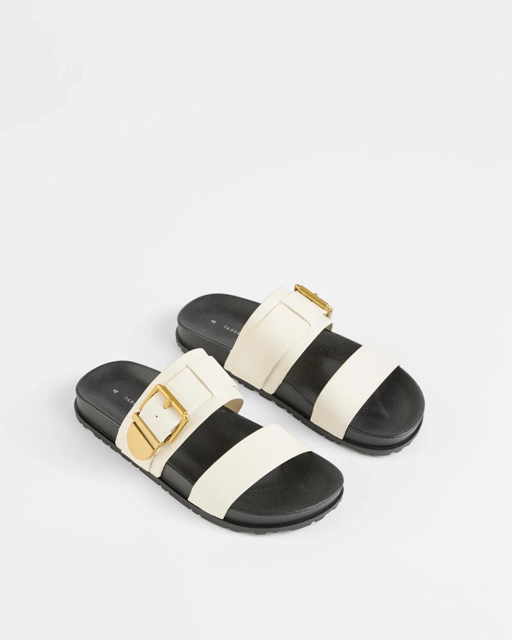 2 Target Youth Girls Senior Double Strap Buckle Flat WHITE, 2 of 3