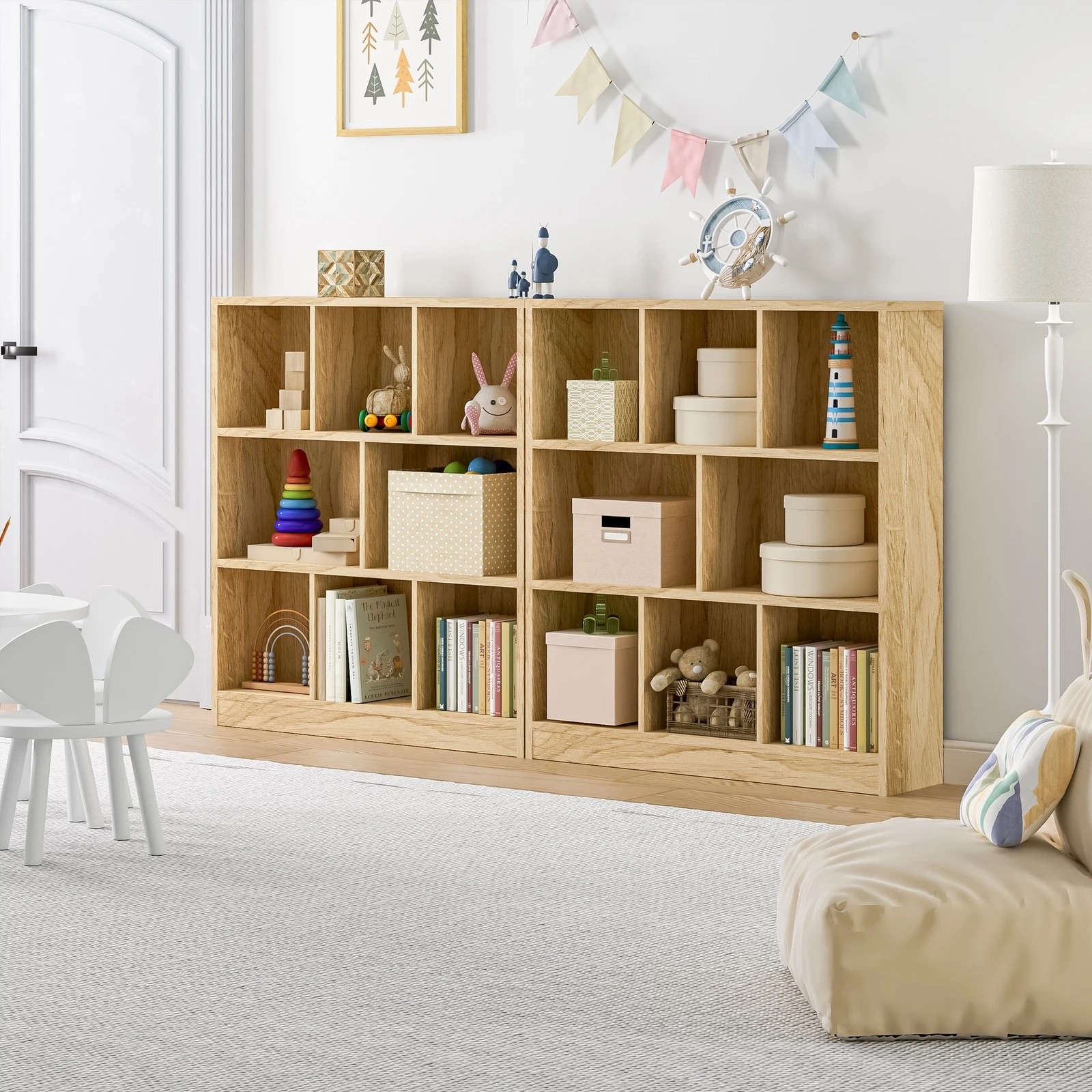 3 Oikiture Bookshelf Bookcase Display Shelves Unit Storage Organizer Stand
 - Natural, 3 of 9