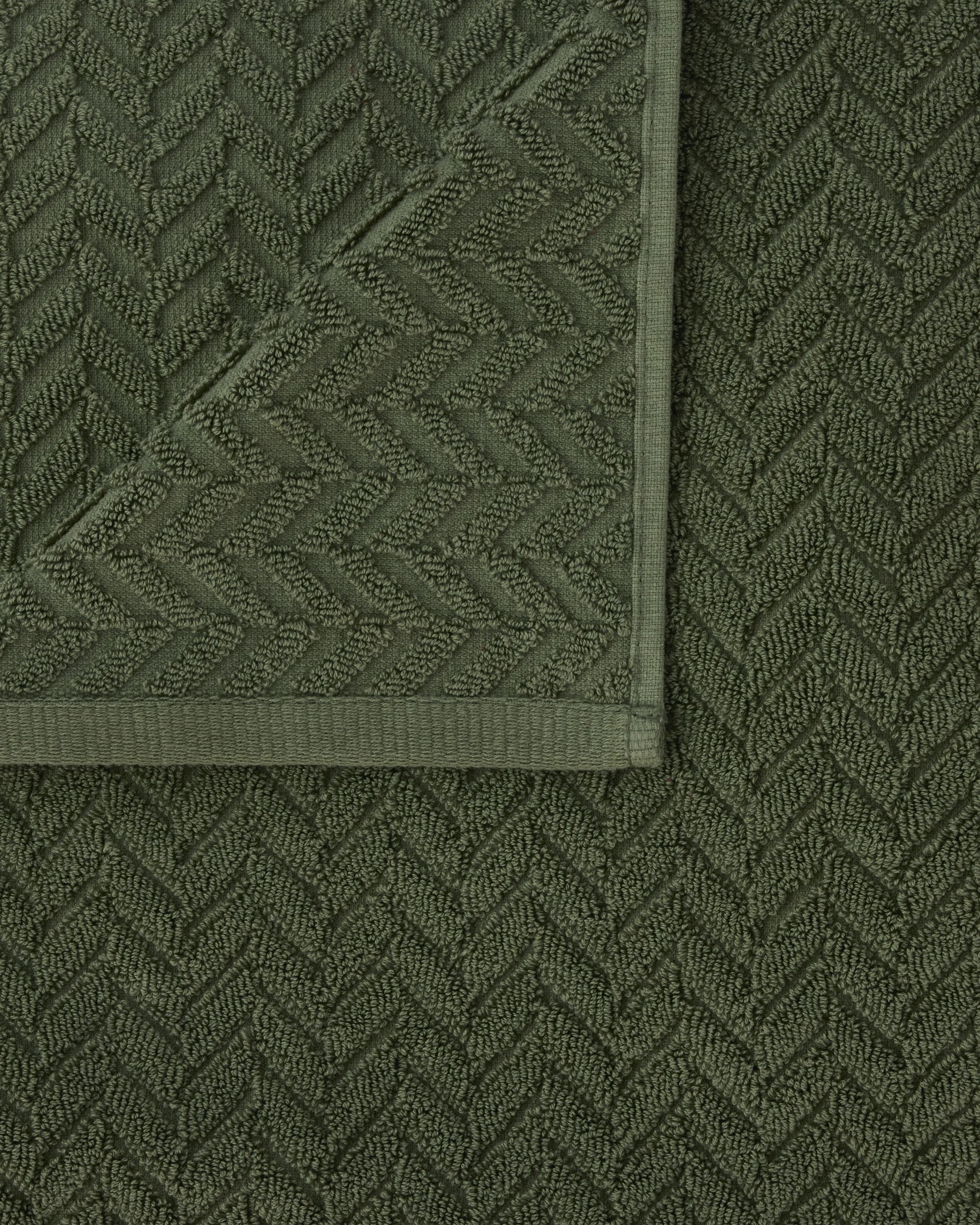 2 Chevron Cotton Bath Towel - Olive, 2 of 6