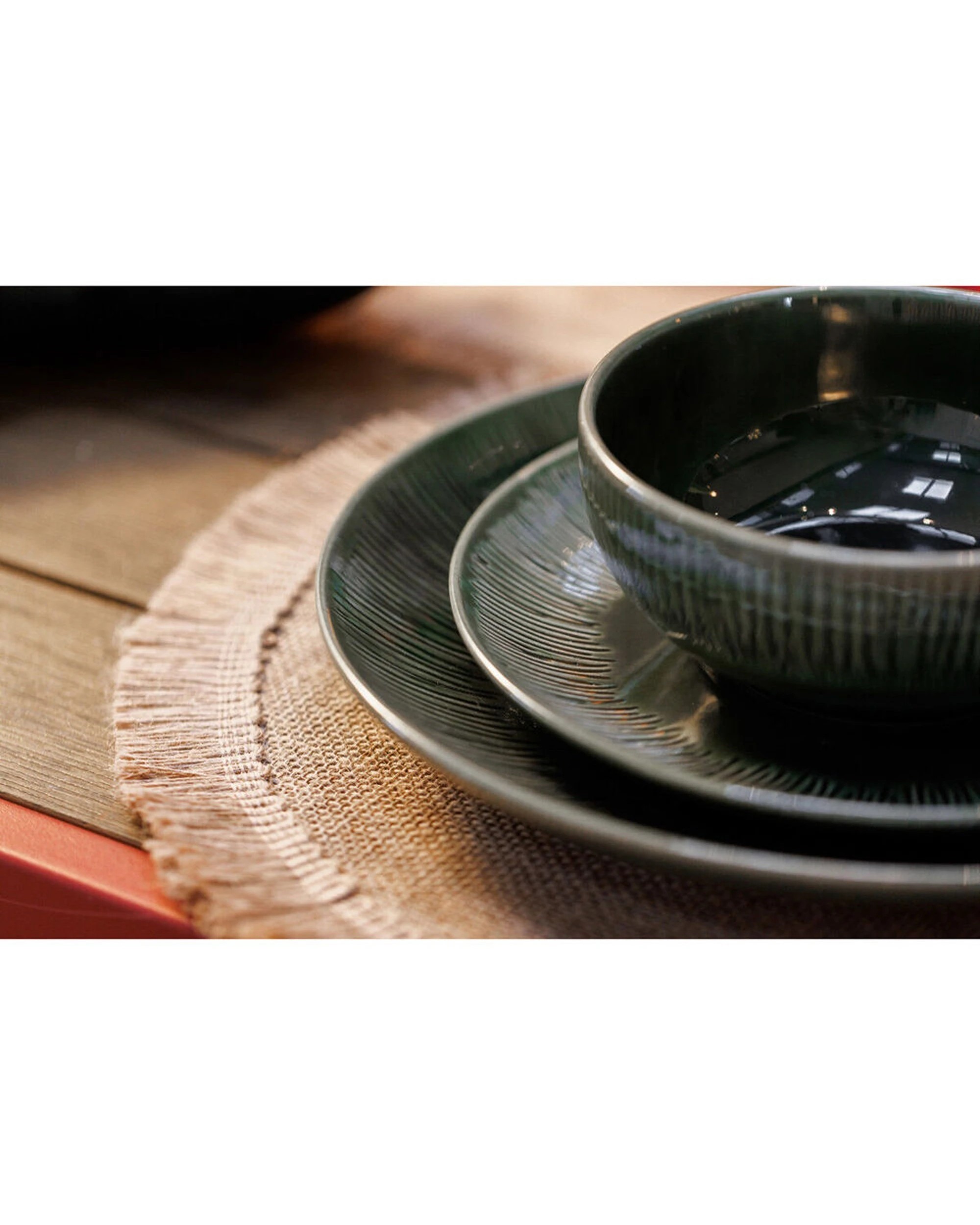2 Mikasa Jardin 12pc Stoneware Dinner Bowls Plates Set Botanical Vibes - Green, 2 of 6