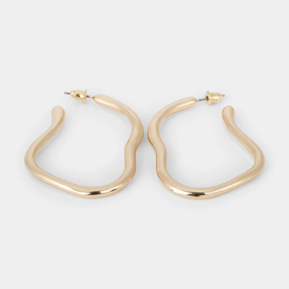 2 Wavy Hoop Earrings - Gold Tone, 2 of 4