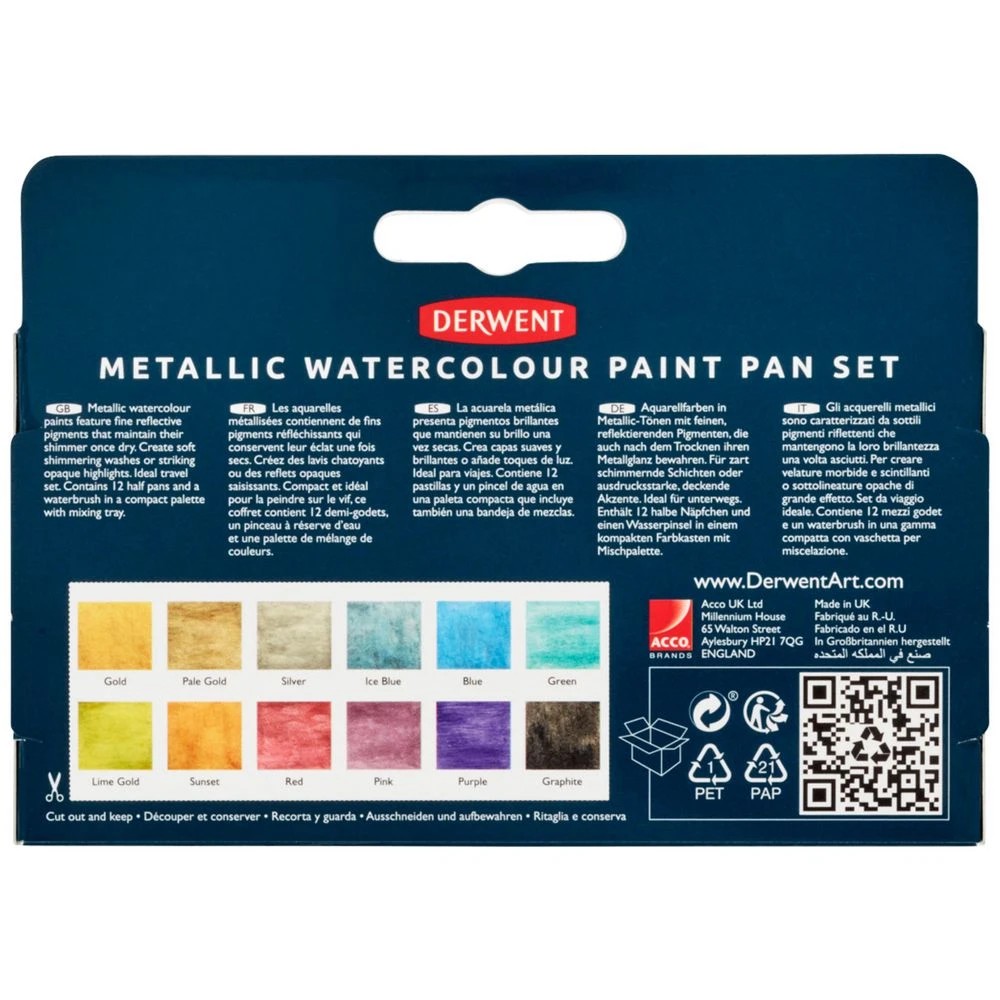 5 Derwent Metallic Paint Pan 12 Pack, 5 of 5
