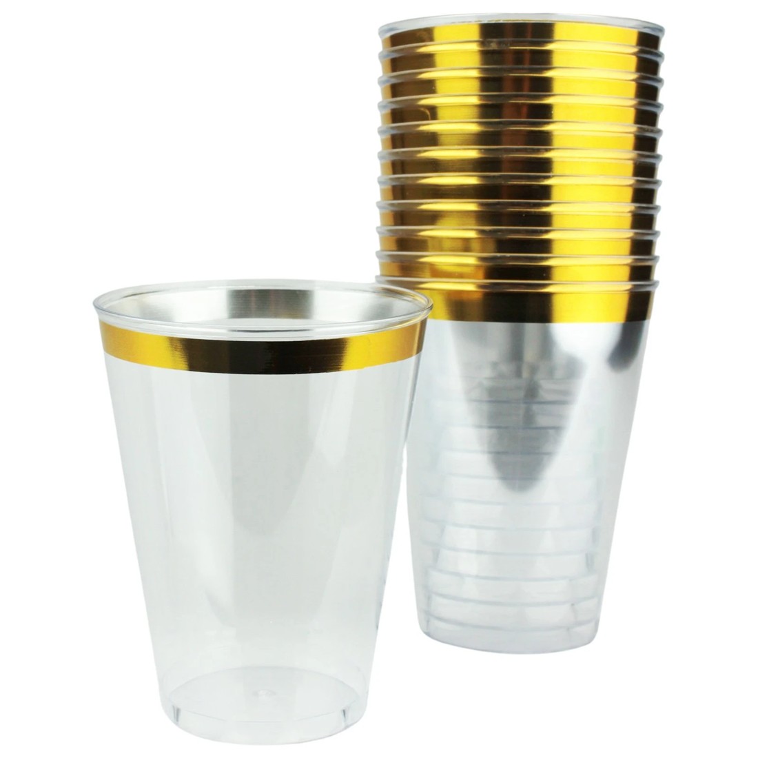 1 Fun Time Gold Trim Plastic Tumbler Cups (Pack of 12), 1 of 3