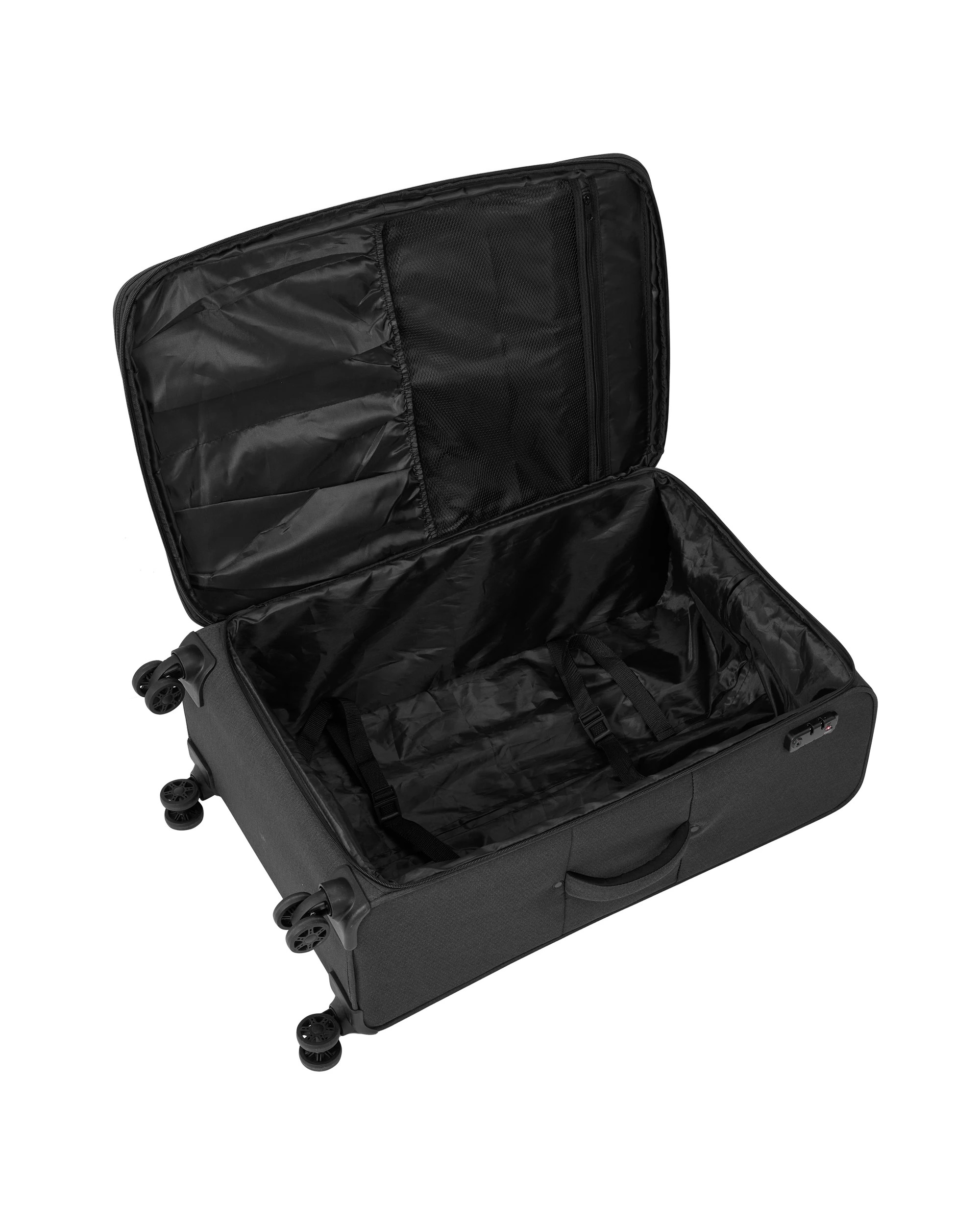 3 71cm 8 Wheels Lightweight Quilted Soft Case - Charcoal, 3 of 8
