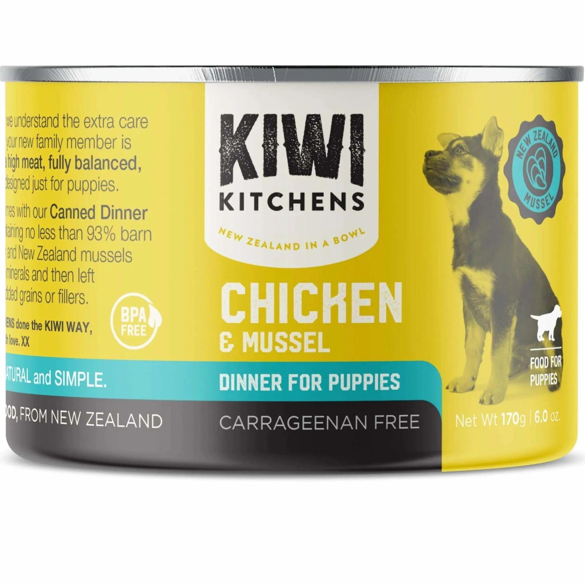 1 Kiwi Kitchens Puppy Chicken & Mussels 170g 18pk, 1 of 2