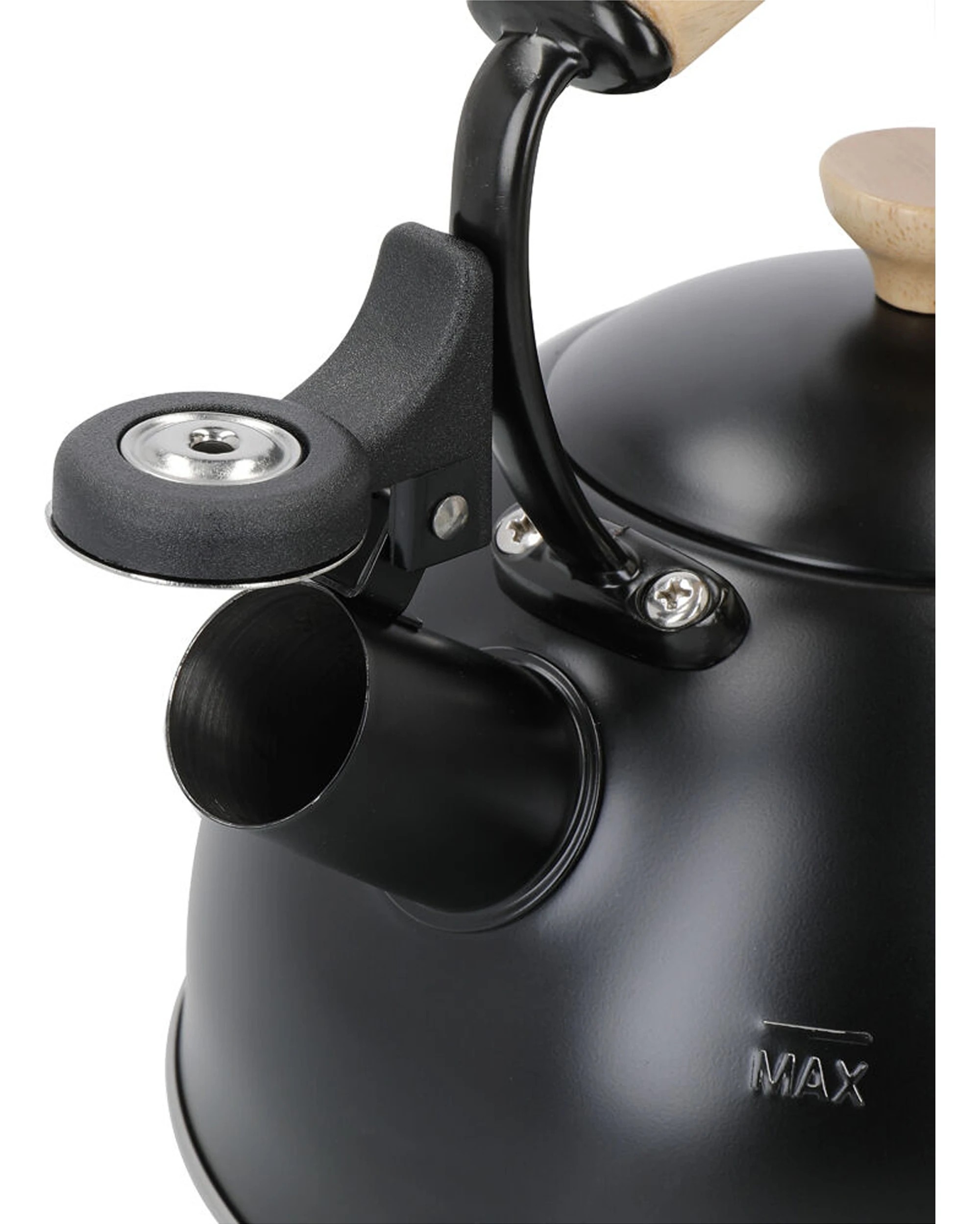 4 La Cafetiere Stovetop Whistling Tea Kettle 1.6L Beechwood Handle - Black, 4 of 9