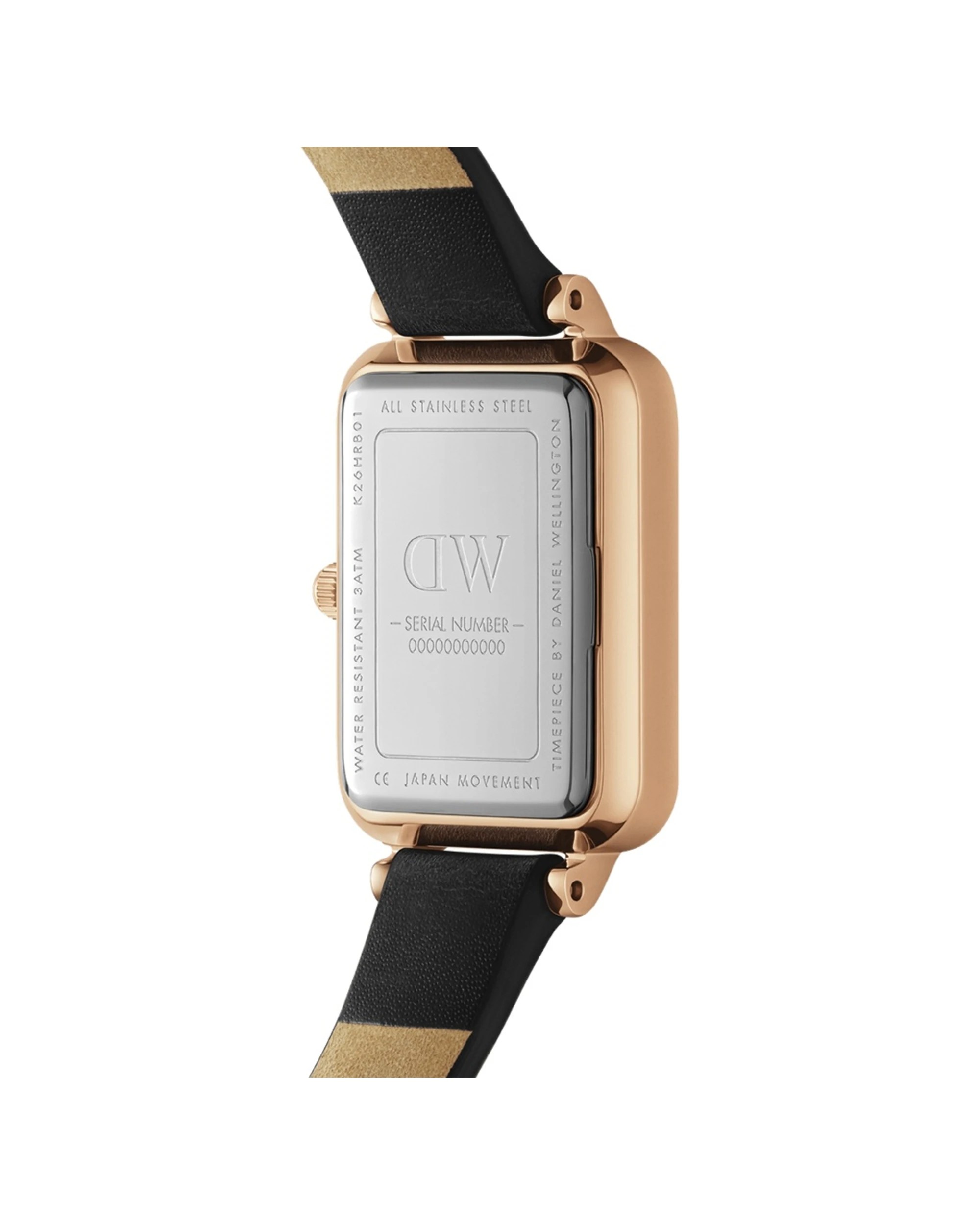 3 Daniel Wellington Quadro 20x26mm Rose Gold Leather Strap White Dial Watch, 3 of 5