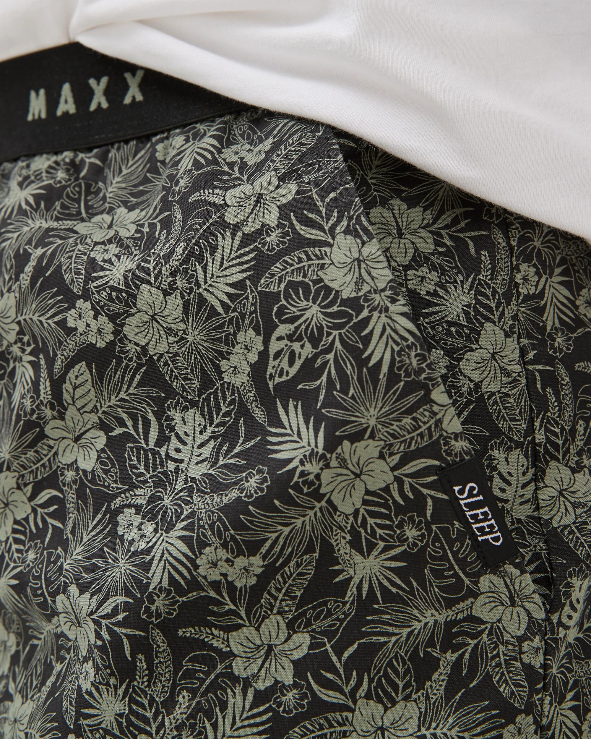 5 Mens Woven Lounge Sleep Short - Maxx BLACK HIBISCUS, 5 of 5