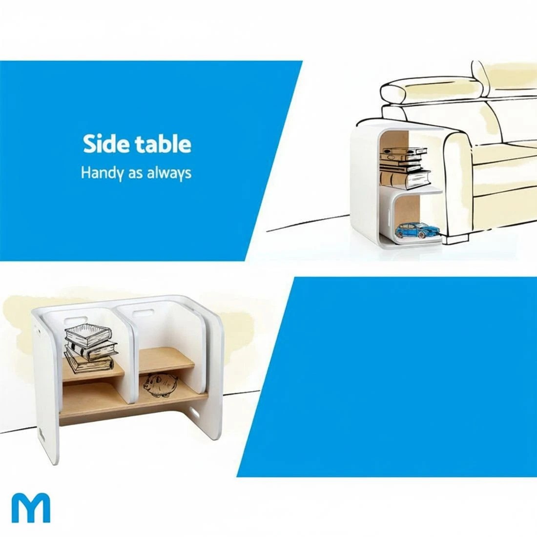 5 Keezi 3PCS Kids Table and Chairs Set Multifunctional Storage Desk - White, 5 of 5