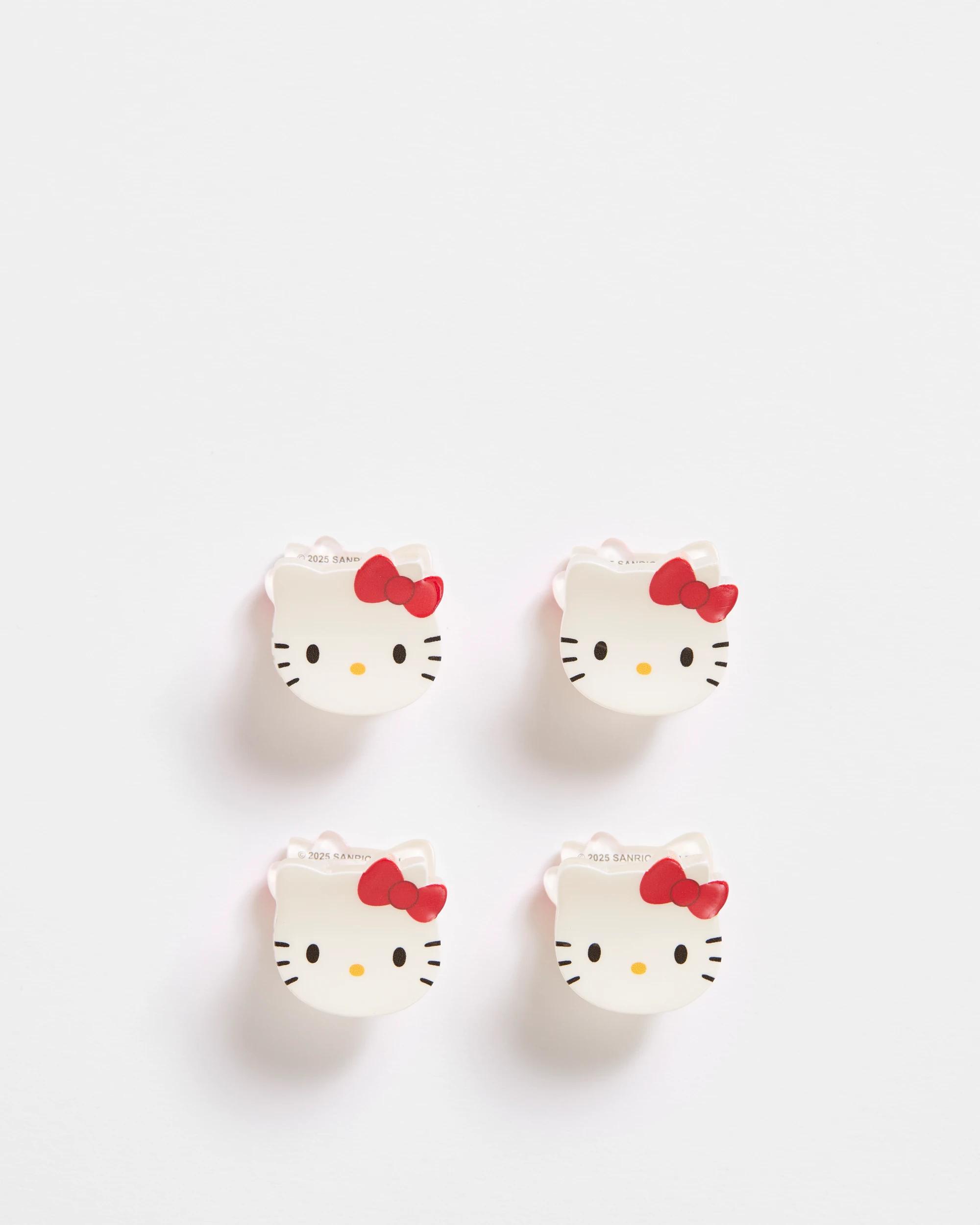 1 Kids Licensed Hello Kitty 4 Pack Mini Claw Clips WHITE, 1 of 3