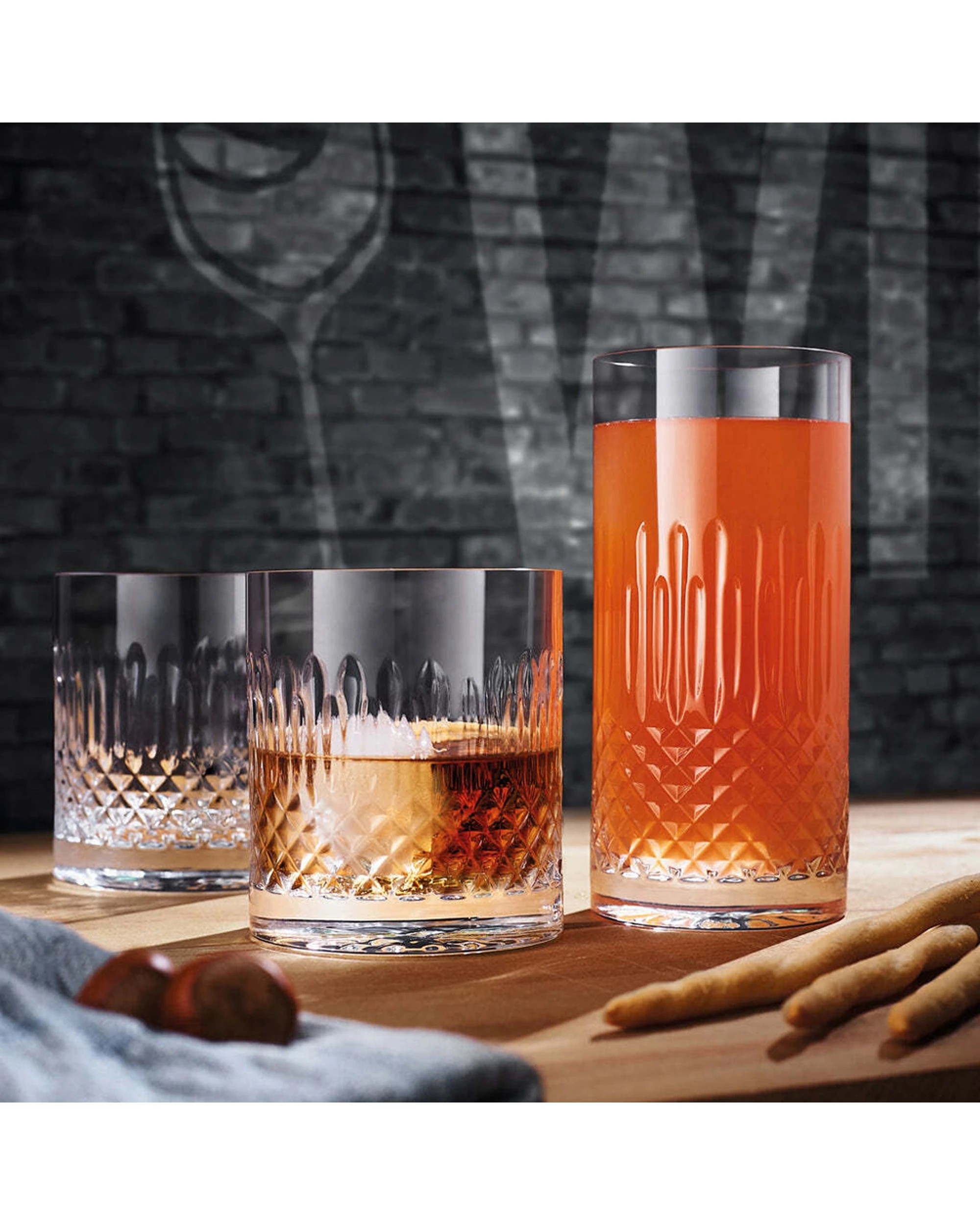 2 Luigi Bormioli 4pc Diamante Beverage Water Juice Glasses Set 480ml - Clear, 2 of 3