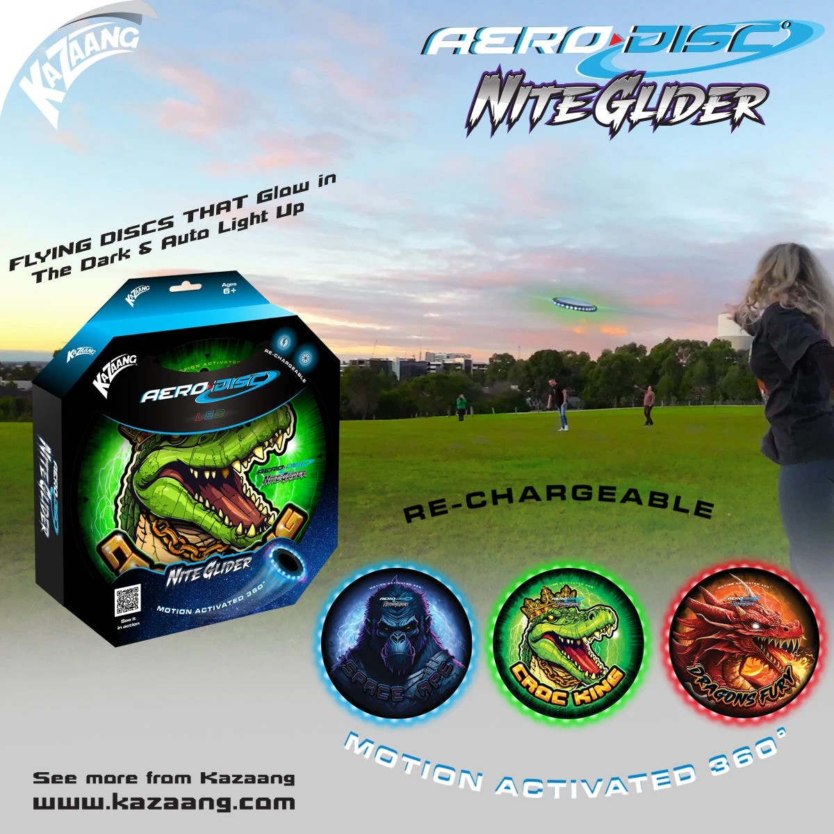 4 Kazaang Aero Disc Nite Glider - Croc King, 4 of 8