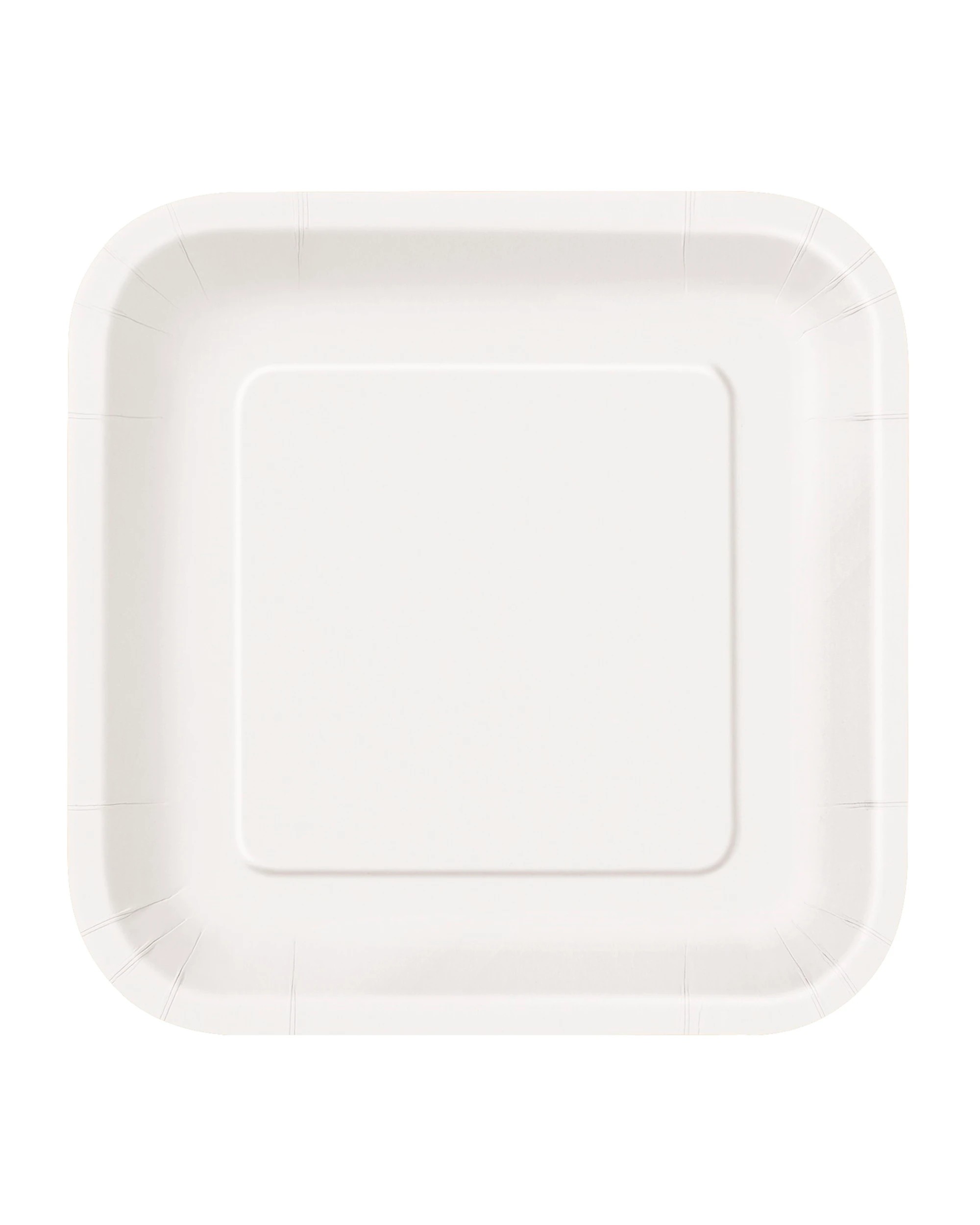 1 Meteor Bright 18cm Square Paper Plates Pack of 8 - White, 1 of 1