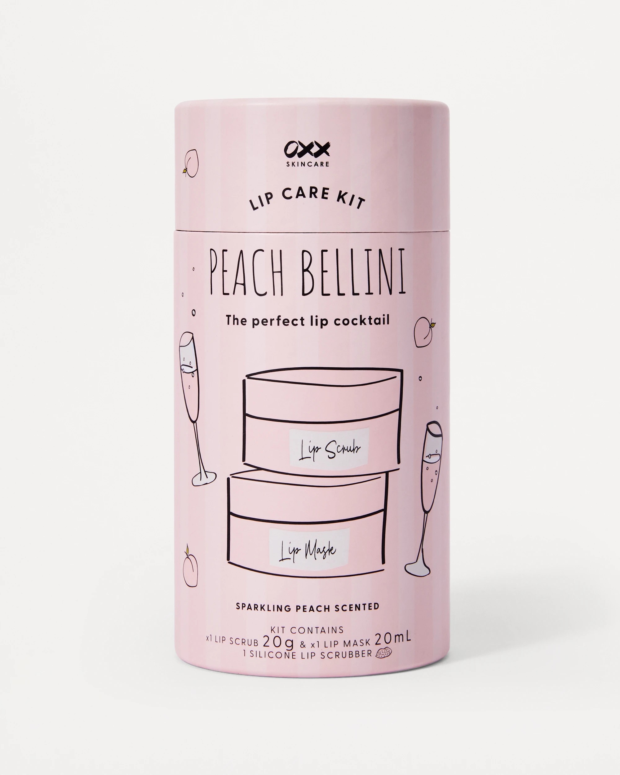 1 OXX Skincare Peach Bellini Lip Care Kit - Sparkling Peach Scented, 1 of 7