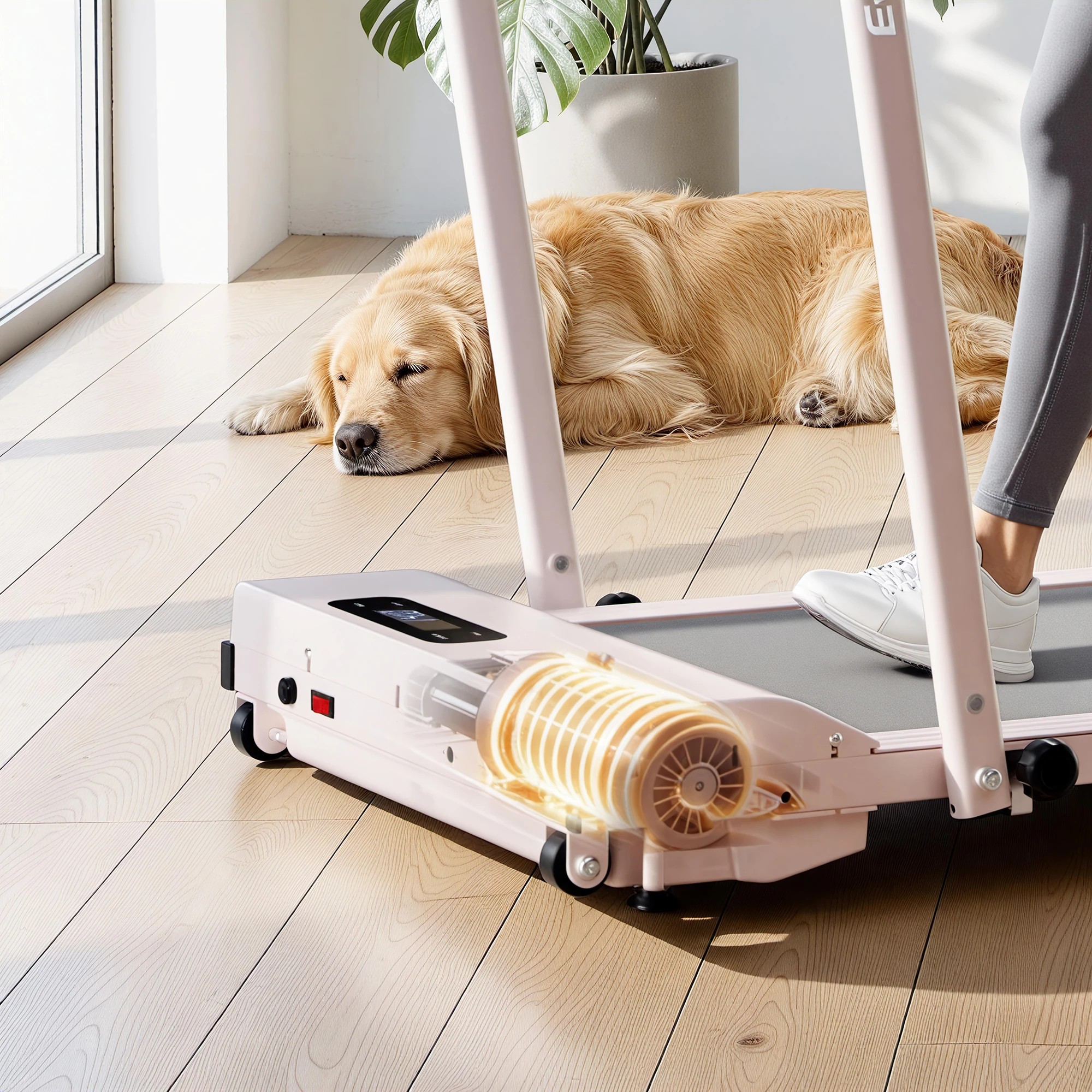 9 Everfit 3 in 1 Walking Pad Treadmill 12% Incline Foldable Under Desk Treadmills for Home Gym - Pink, 9 of 9