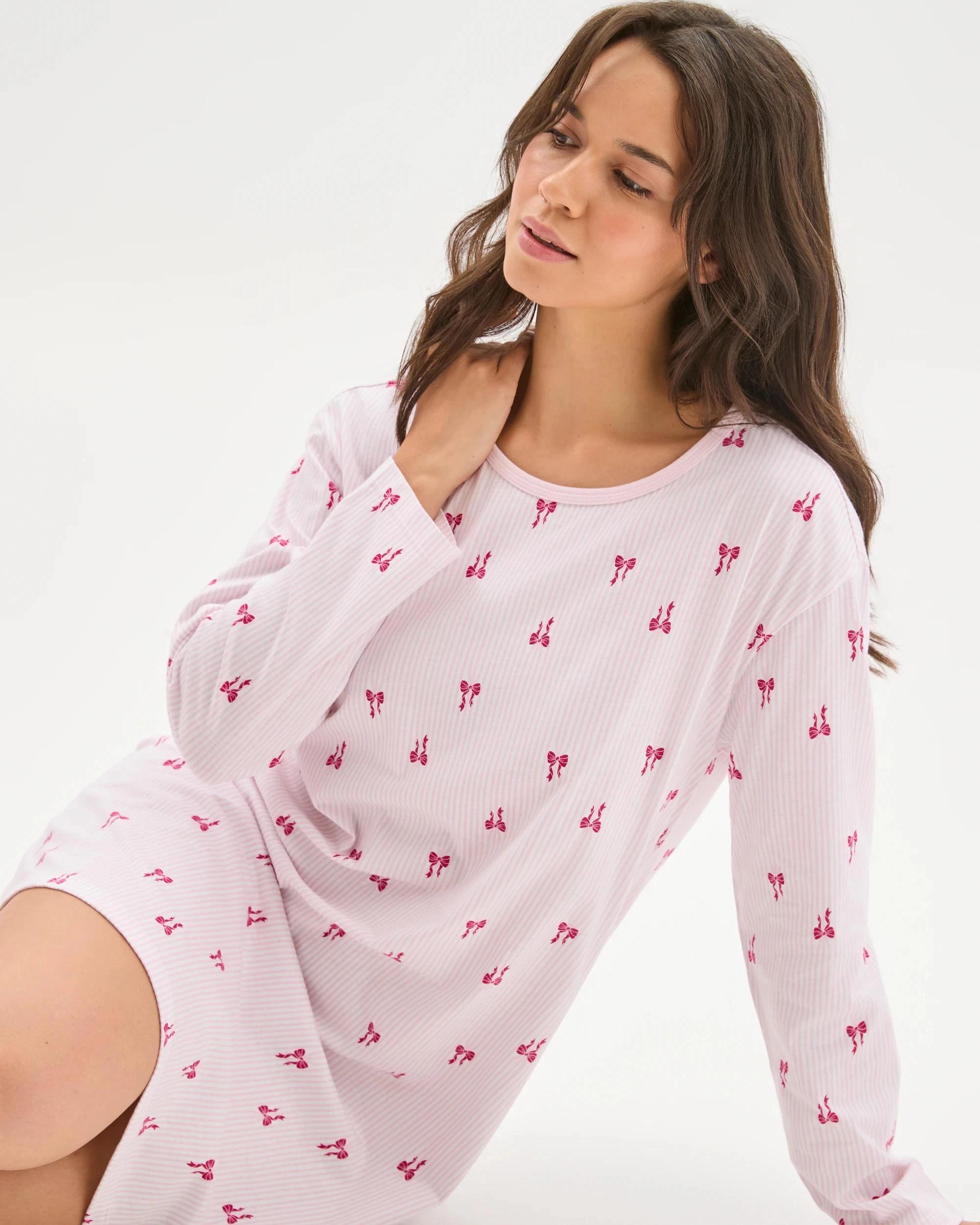 3 Target Woman Australian Cotton Long Sleeve T-Shirt Nightie BOW, 3 of 5