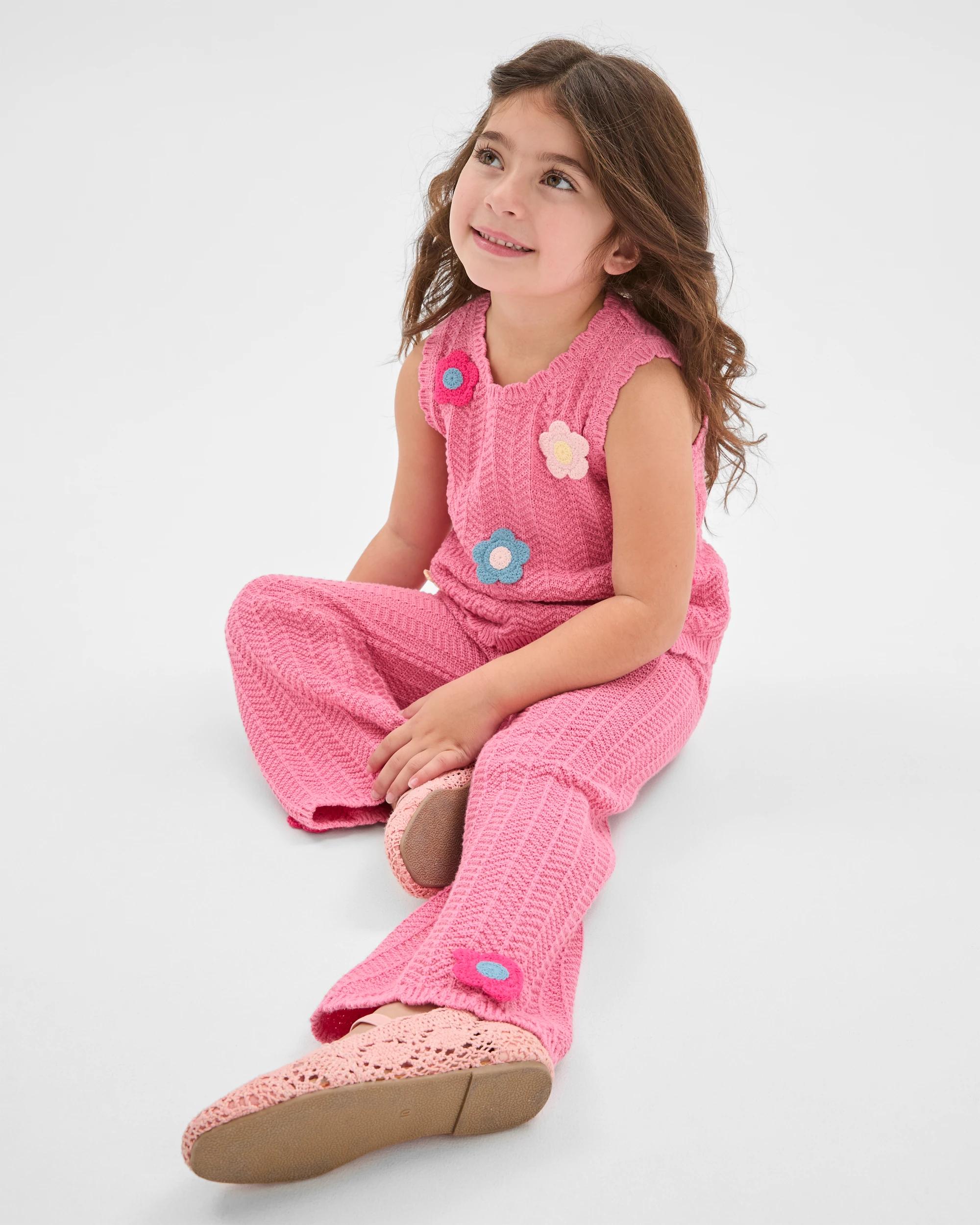 2 Target Kids Australian Cotton Crochet Co-Ord Pants PINK, 2 of 6