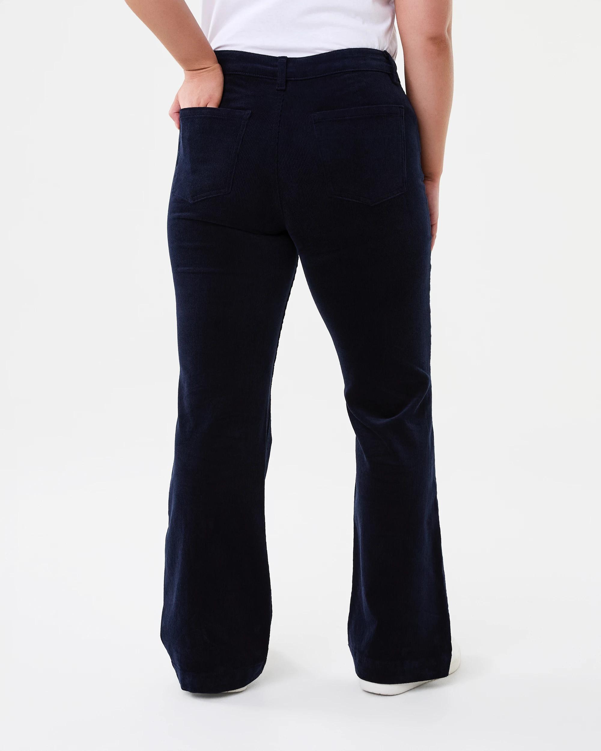 3 Corduroy Bootleg Pants Navy, 3 of 7