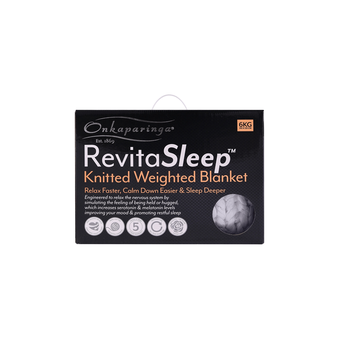 2 Onkaparinga 6kg Knitted Weighted Blanket Home Bedding 110x135cm
 - Silver, 2 of 5