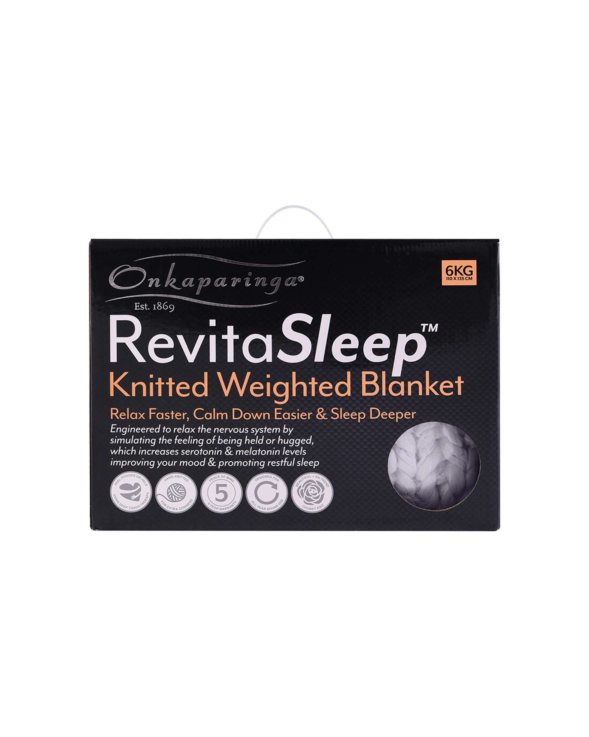 2 Onkaparinga 6kg Knitted Weighted Blanket Home Bedding 110x135cm
 - Silver, 2 of 5