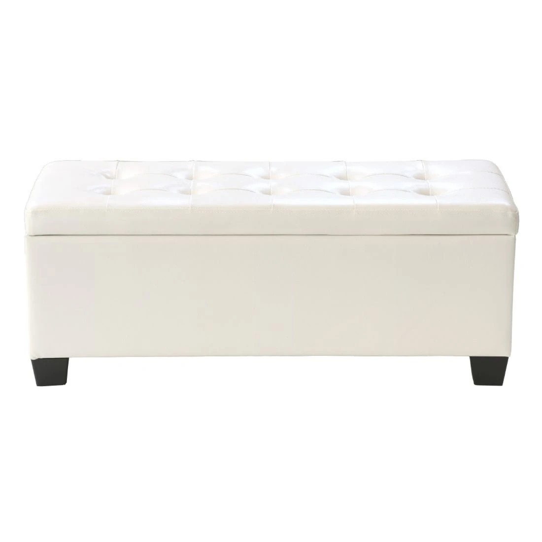 4 Artiss Storage Ottoman Blanket Box 97cm Leather - White, 4 of 10