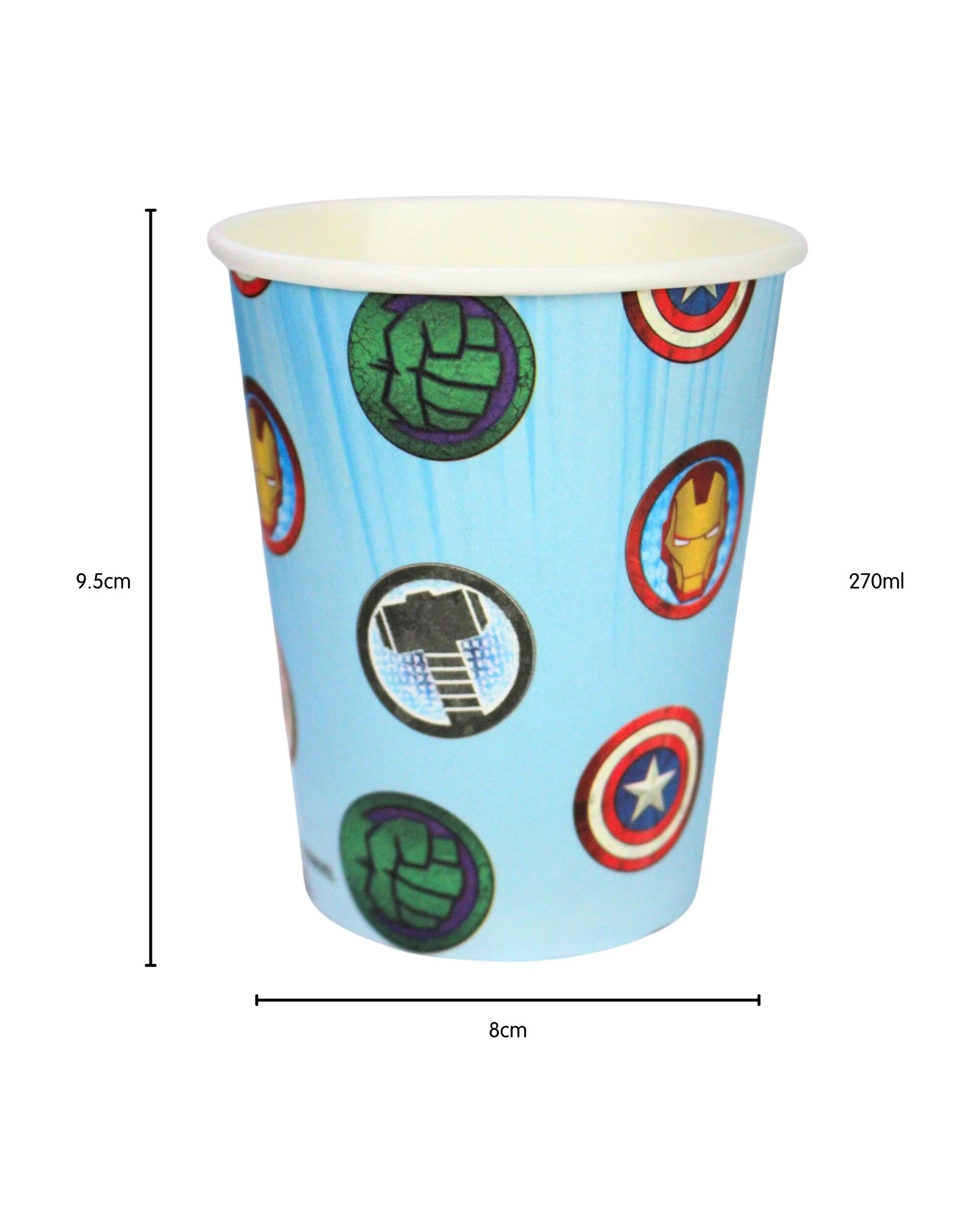 2 Artwrap Marvel Avengers Superhero Paper Cups Pack of 8 - Multi, 2 of 3