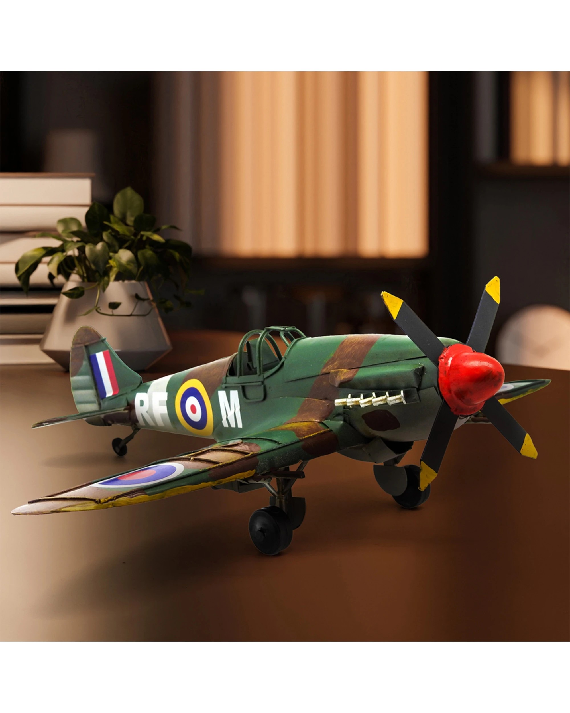 4 Boyle Metal Ornament Home Decor Collectible 1941 Spit Fire Plane 30.5x33x12.5cm - Multi, 4 of 4