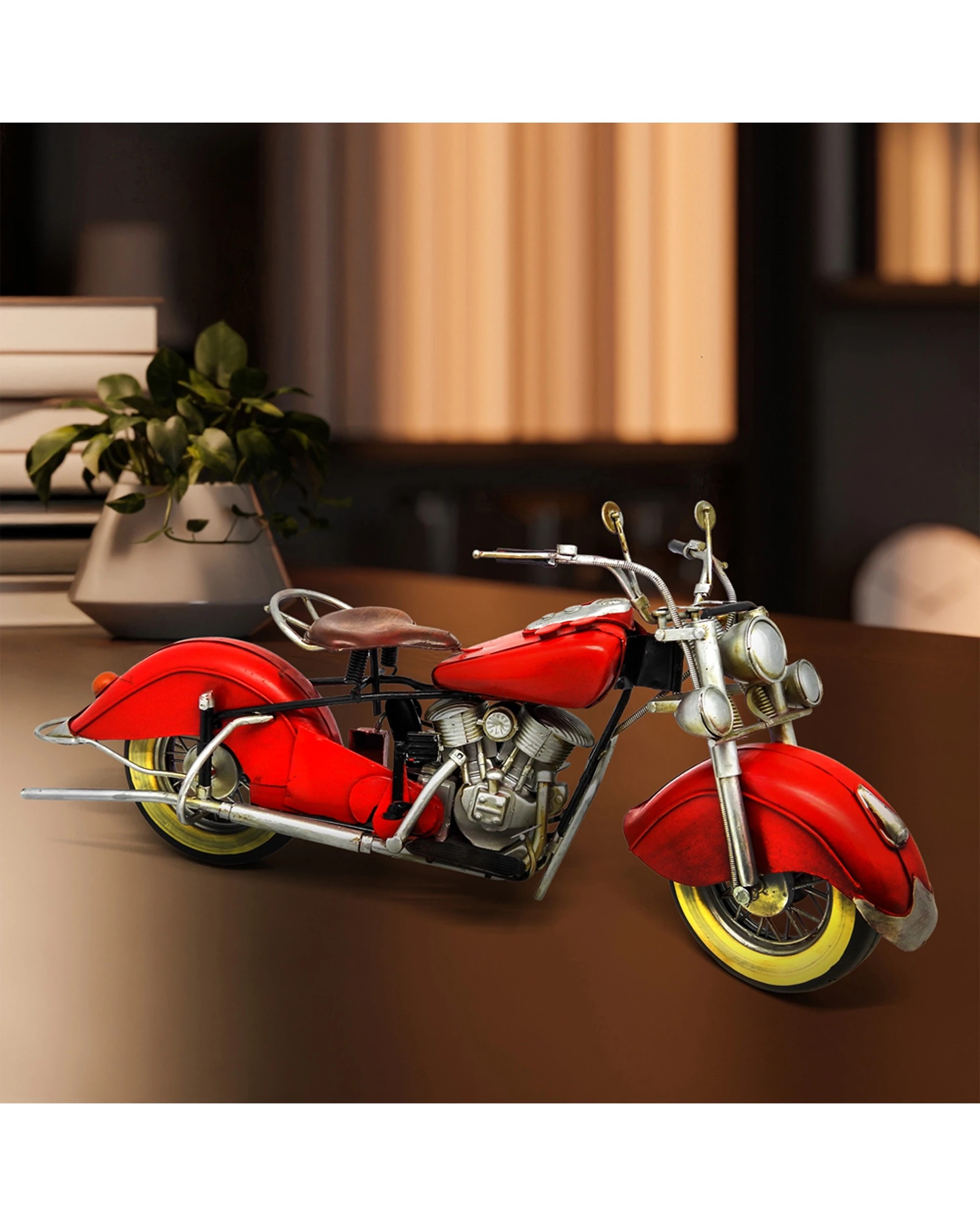 3 Boyle Metal Ornament Home Decor Collectible 1948 Chief Motorcycle 41x21x20.8cm - Red, 3 of 3