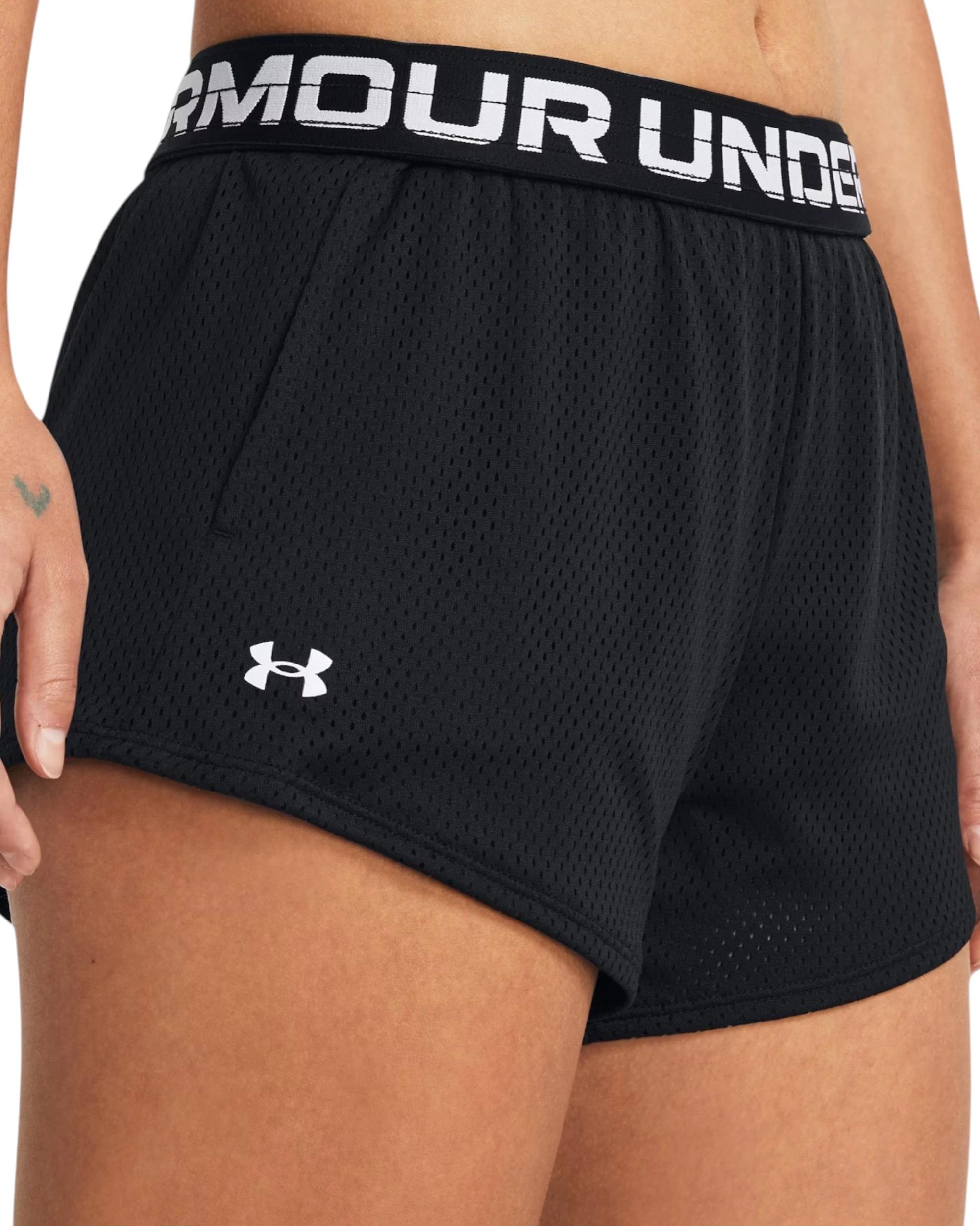 4 Under Armour Women Tech Mesh 3 Inch Black Athletic Shorts BLACK, 4 of 6