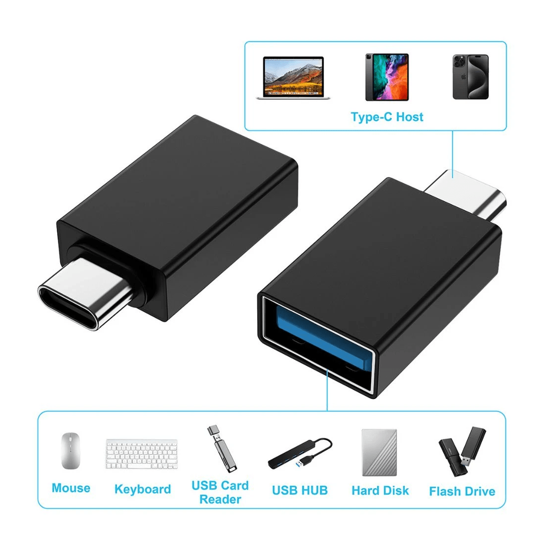 2 J.Burrows USB-C to USB-A Compact Adapter, 2 of 4