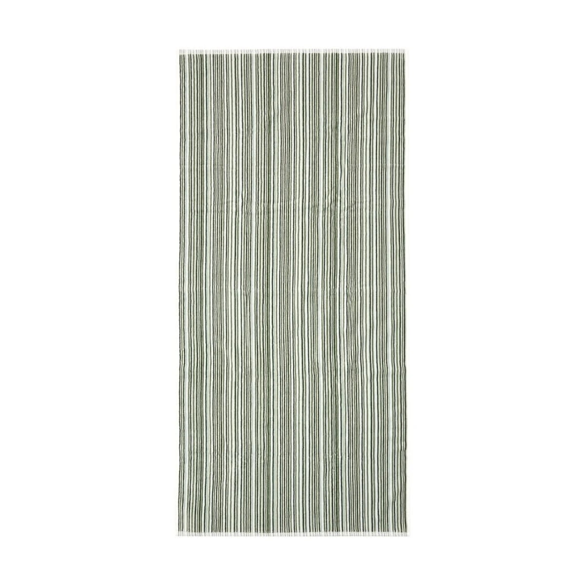 3 Mini Stripe Cotton Reversible Bath Towel - Green, 3 of 5