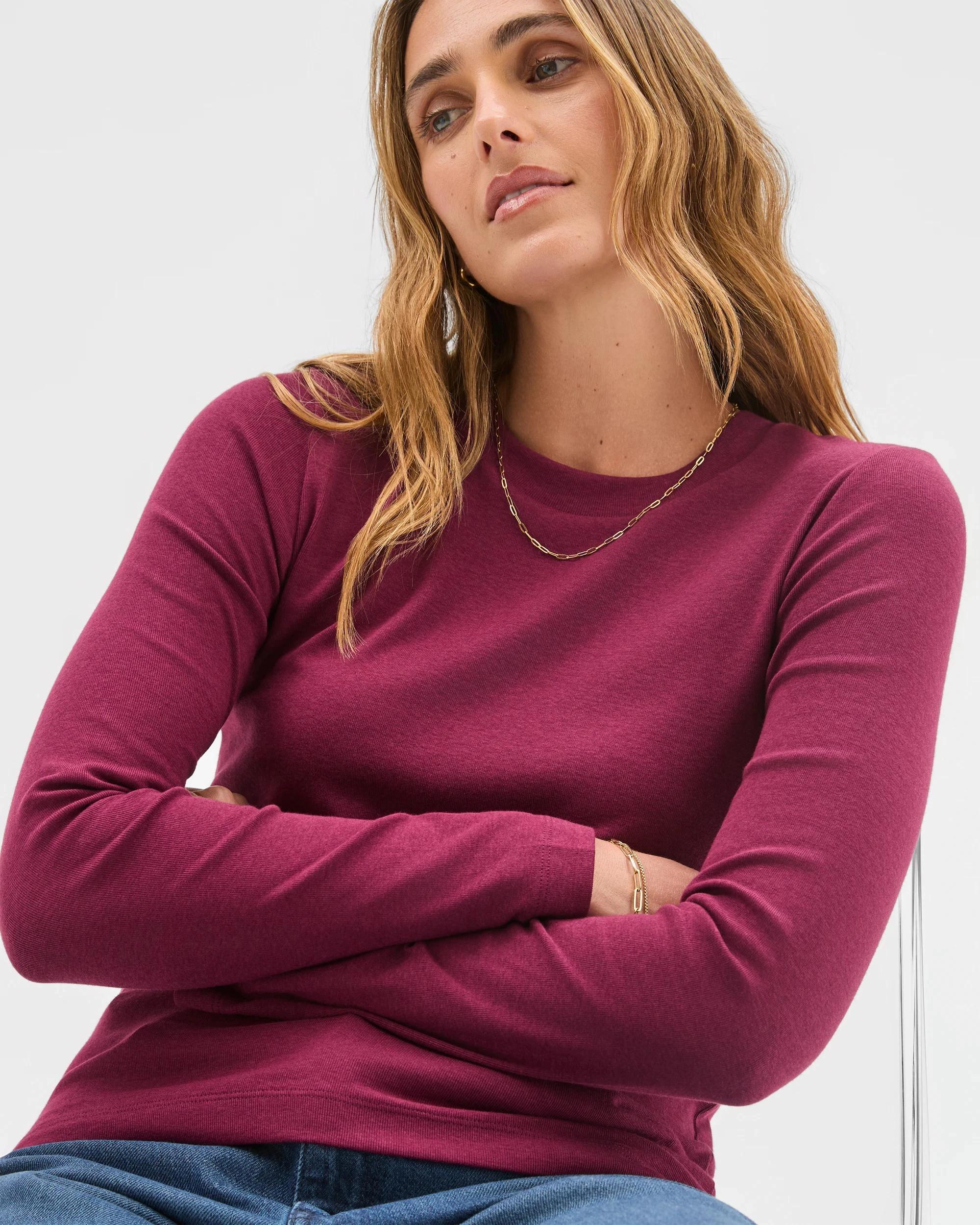 3 Target Woman Soft Touch Long Sleeve T-Shirt BOYSENBERRY, 3 of 6